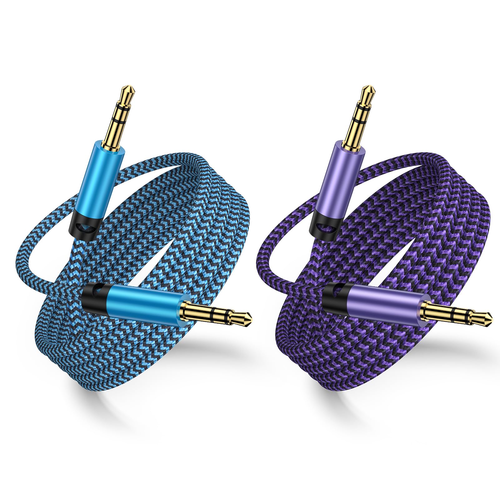 Ououdee 3.5mm Audio Cable,5FT 2Pack Aux Cord 3.5 mm Male to Male by Ououdee - Angle View 2