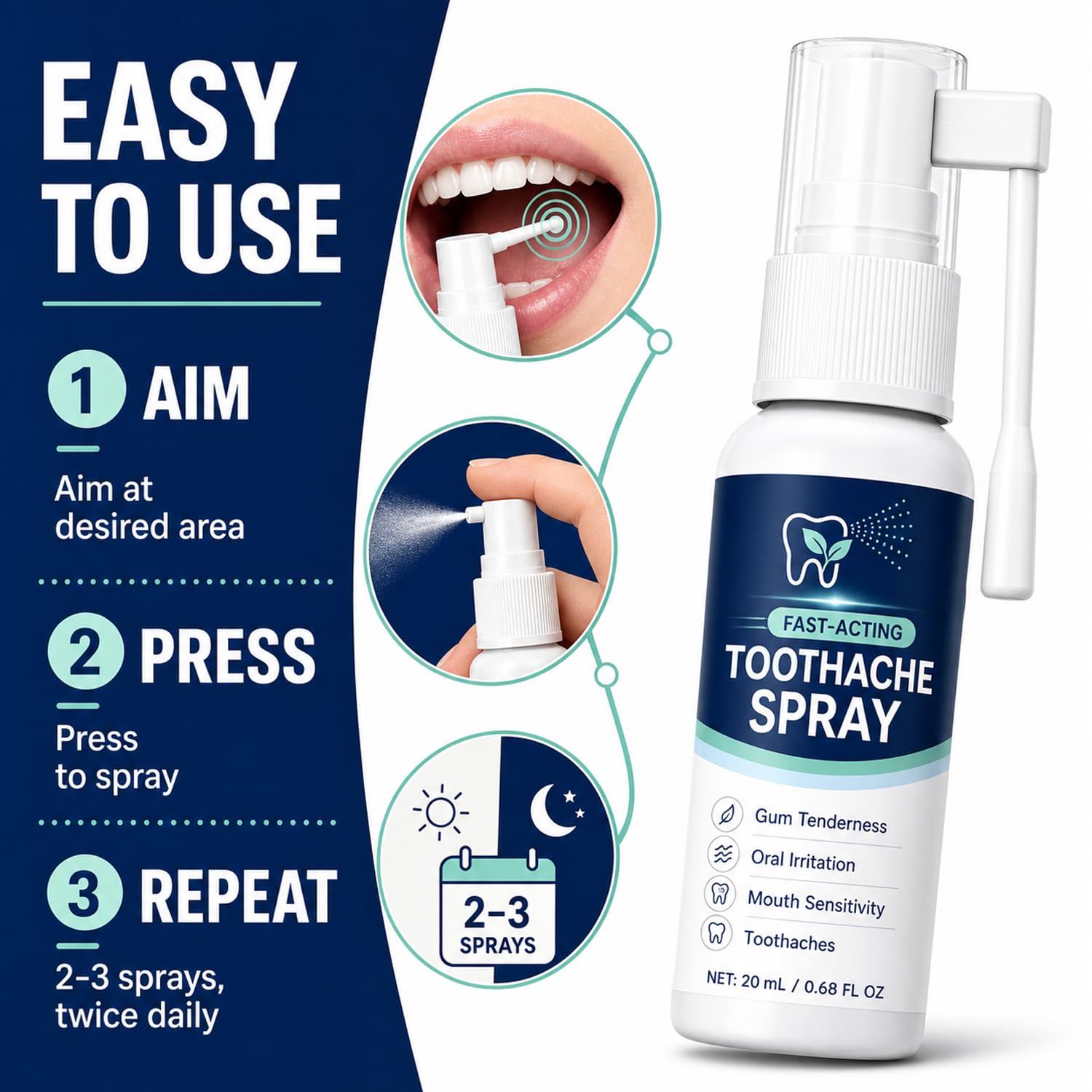 OLNUITEXL Oral Discomfort Relief Spray for Adults 20mL
