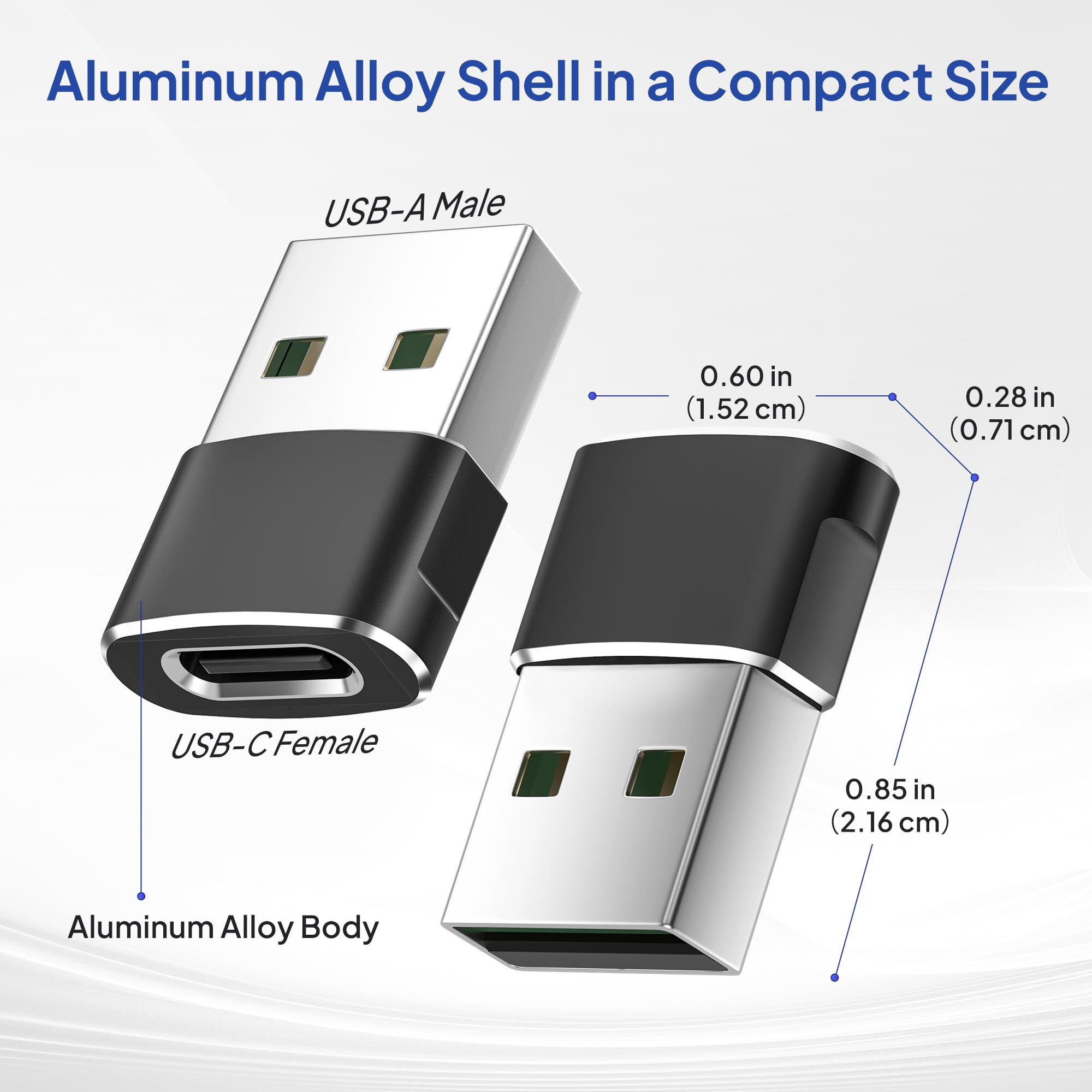 Elebase USB to USB C Adapter for iPhone 17 4Pack,USBC Car Charger by Elebase - Angle View 4