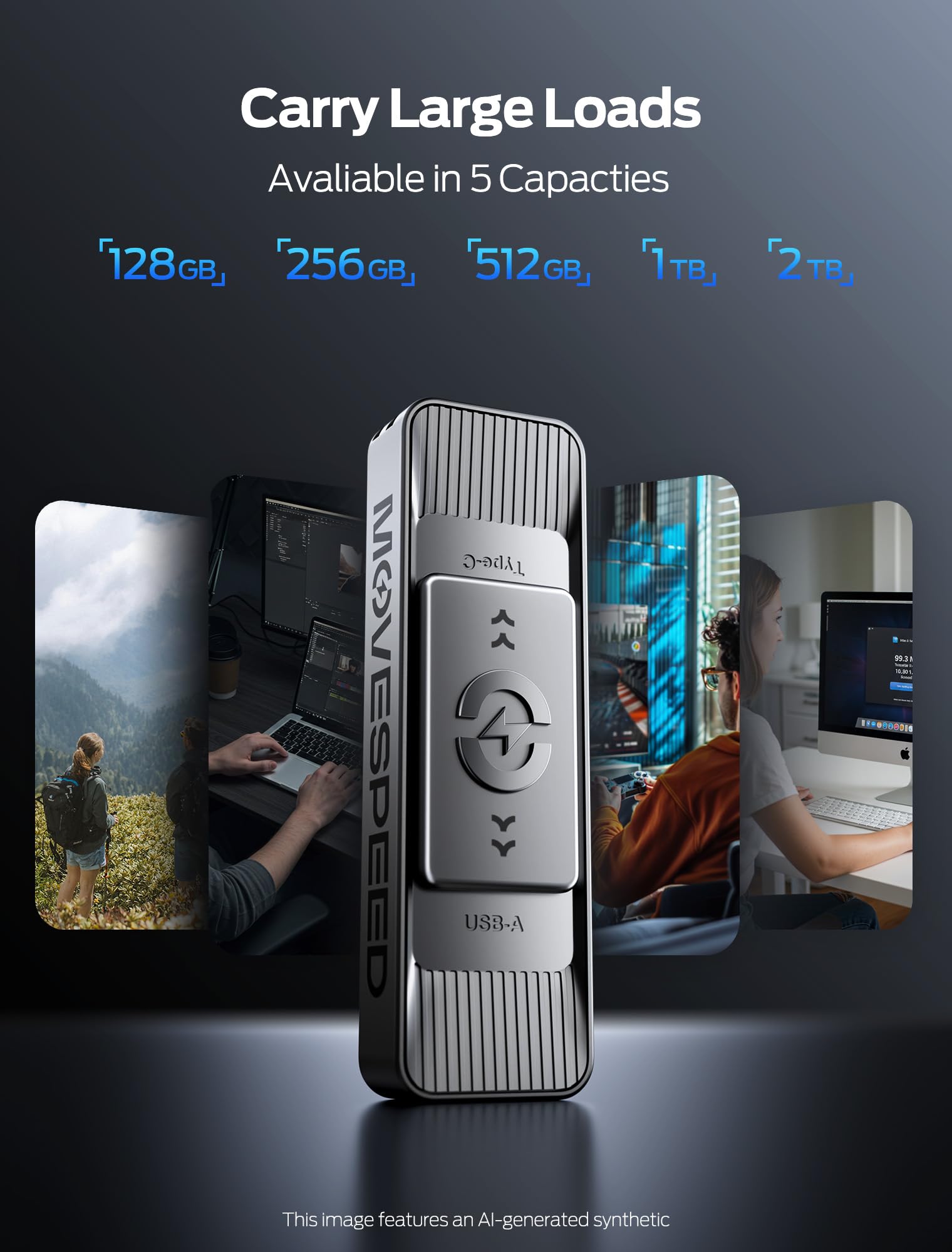 MOVE SPEED 512GB Solid State Drives with Dual Ports & Push-Pull Design — 560MB/s - MOVE SPEED Official Product View 5