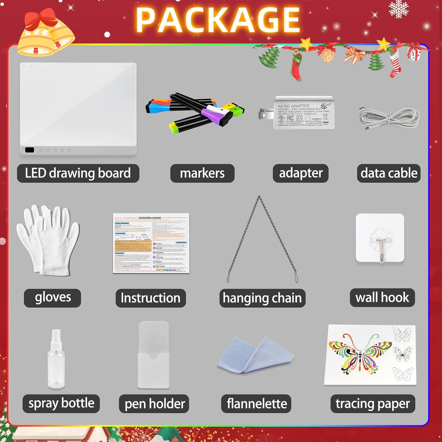 Lumiboard 16-inch LED drawing board with 13 light effects and rechargeable glow doodle surface for creative writing and art.