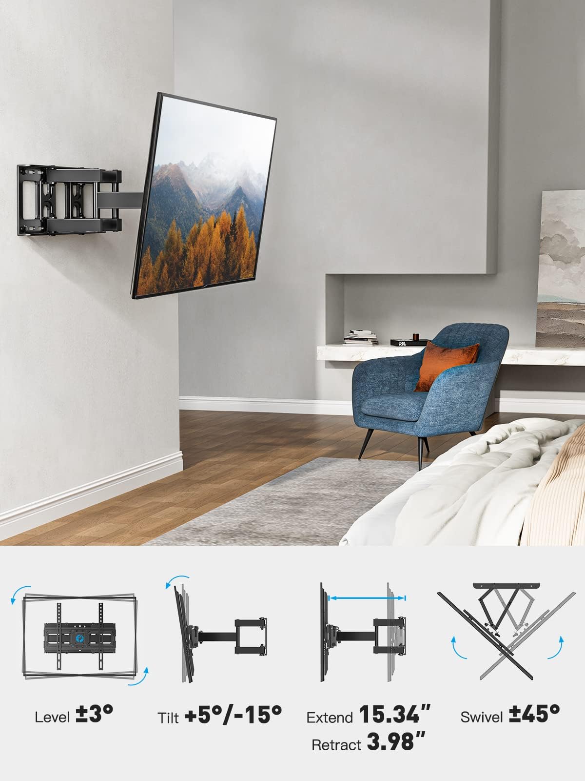 Pipishell TV Wall Mount for 26 74 inch LED LCD OLED 4K TVs - Pipishell Official Imagery - 7