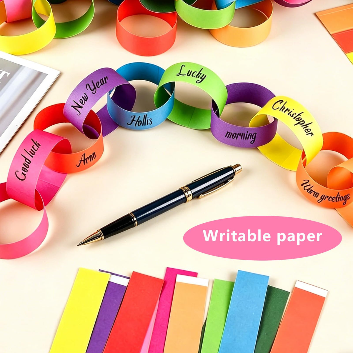 800Pcs Paper Party Decoration Kit 8 Colors Paper Chain - Irosiy Official Imagery - 7