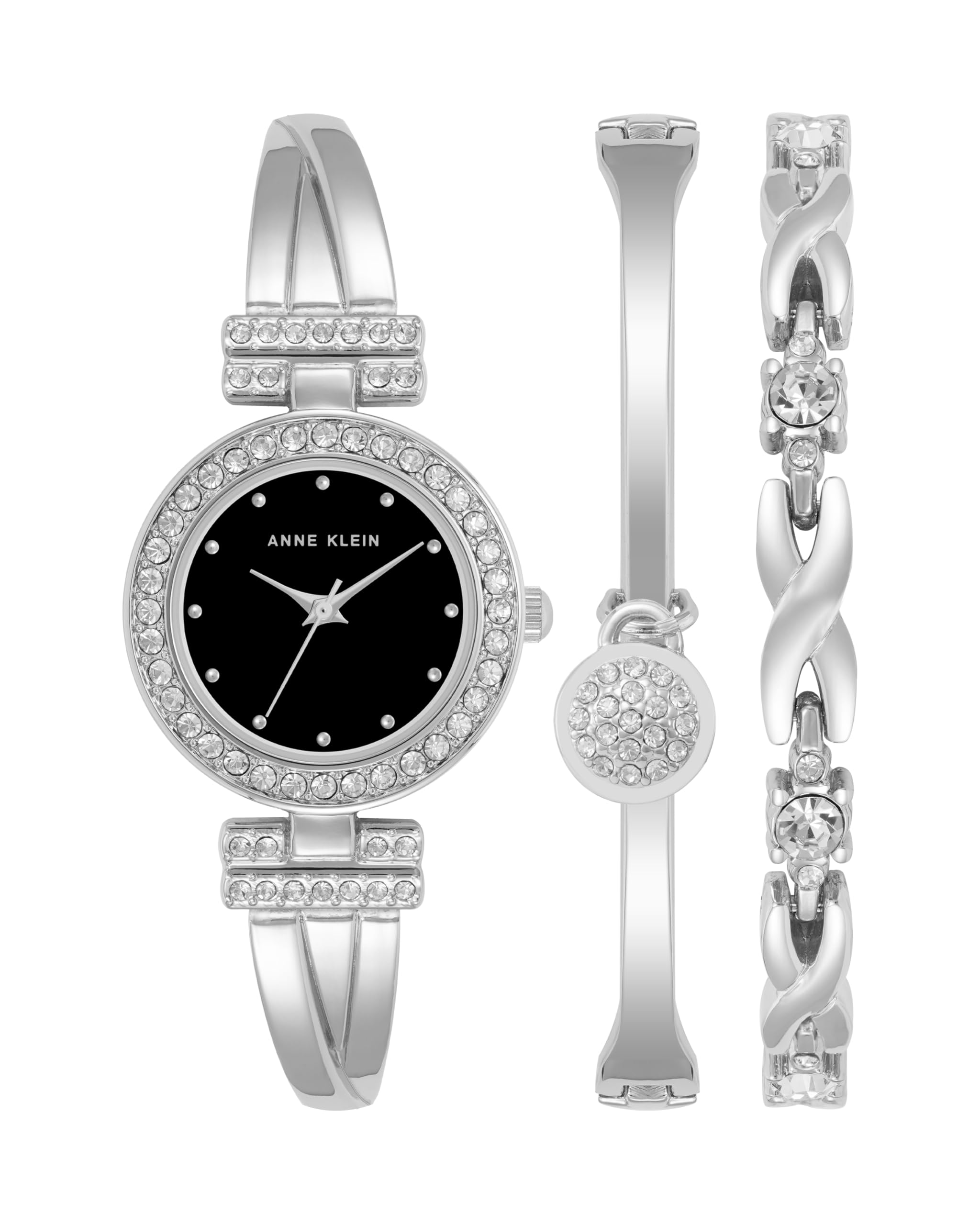 Anne Klein Women's Premium Crystal Accented Bangle Watch and Bracelet - View 9