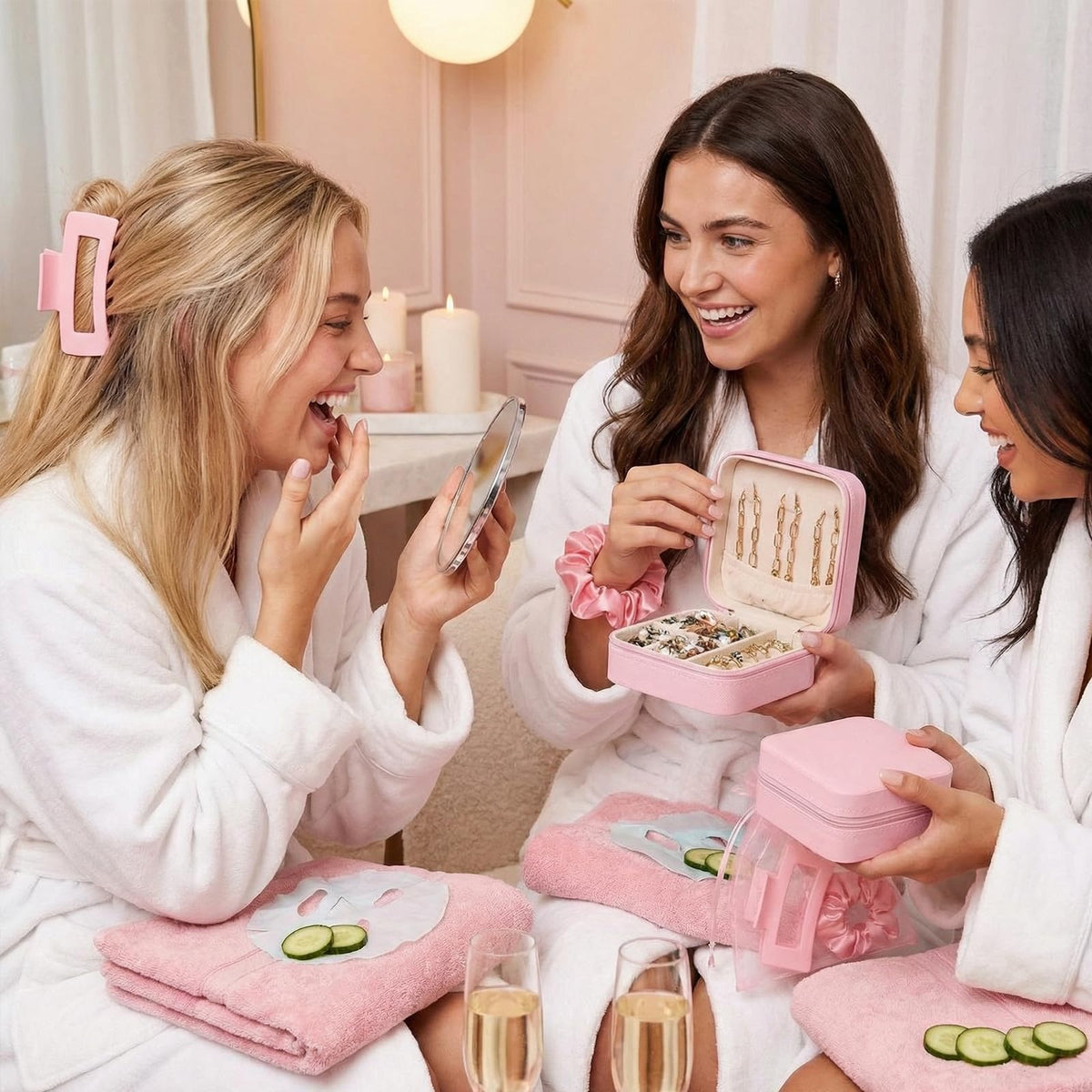 24 Pcs Girls Spa Sleepover Party Favor Gift Kit Pink PU - Cunno Official Imagery - 5