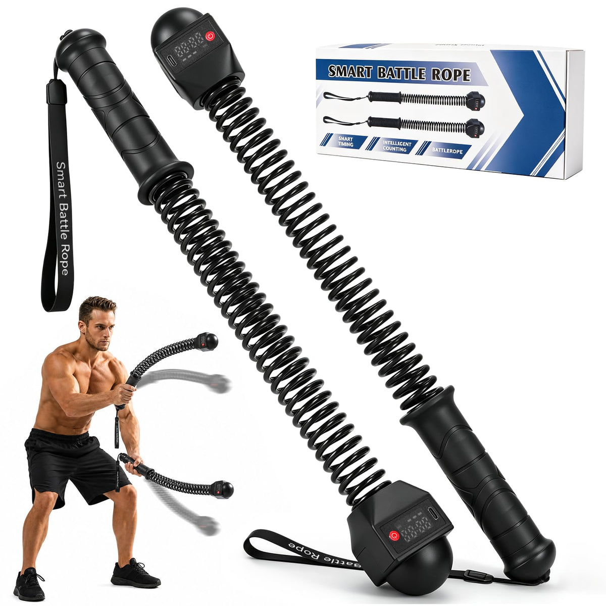 Smart Battle Rope with Digital Counter Cordless Battle Rope - MYUDEGEAS Official Imagery - 1