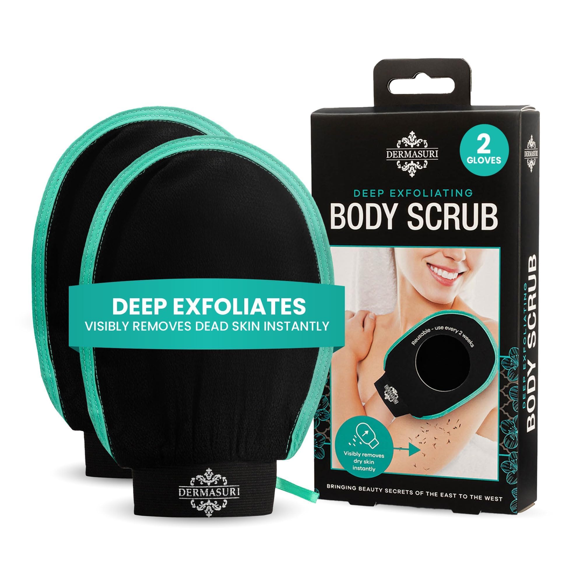 Dermasuri Exfoliating Body Scrubber Glove, Exfoliating Glove, Black - Dermasuri Official Product View 5