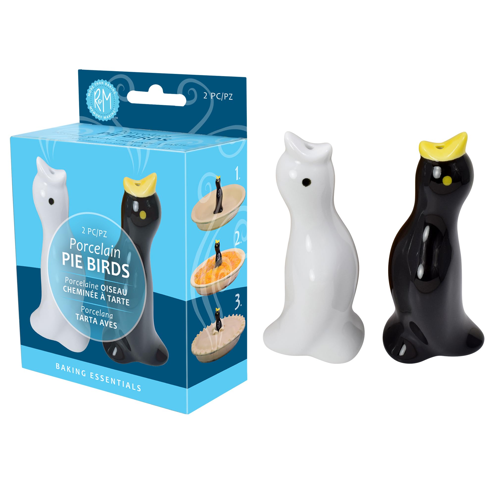 R&M International Black and White Pie Bird Vents, Set of 2 - View 2