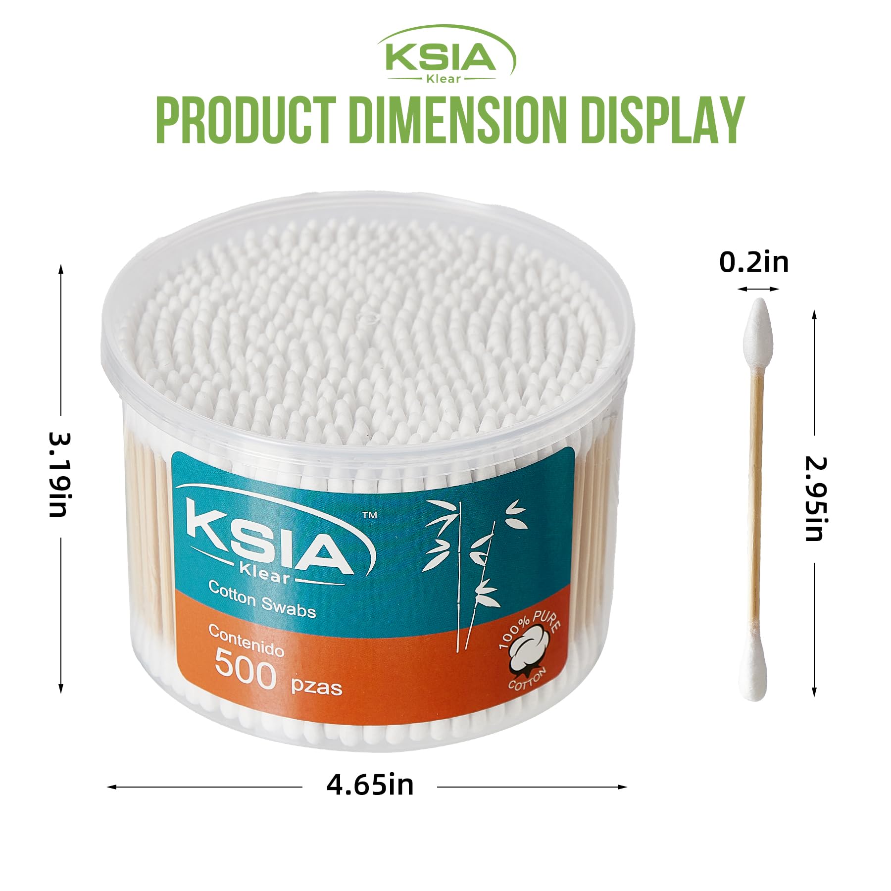 KSIA Klear Cotton Swabs 1000 Count Double Tipped Cotton Buds - KSIA Official Product Imagery - 5