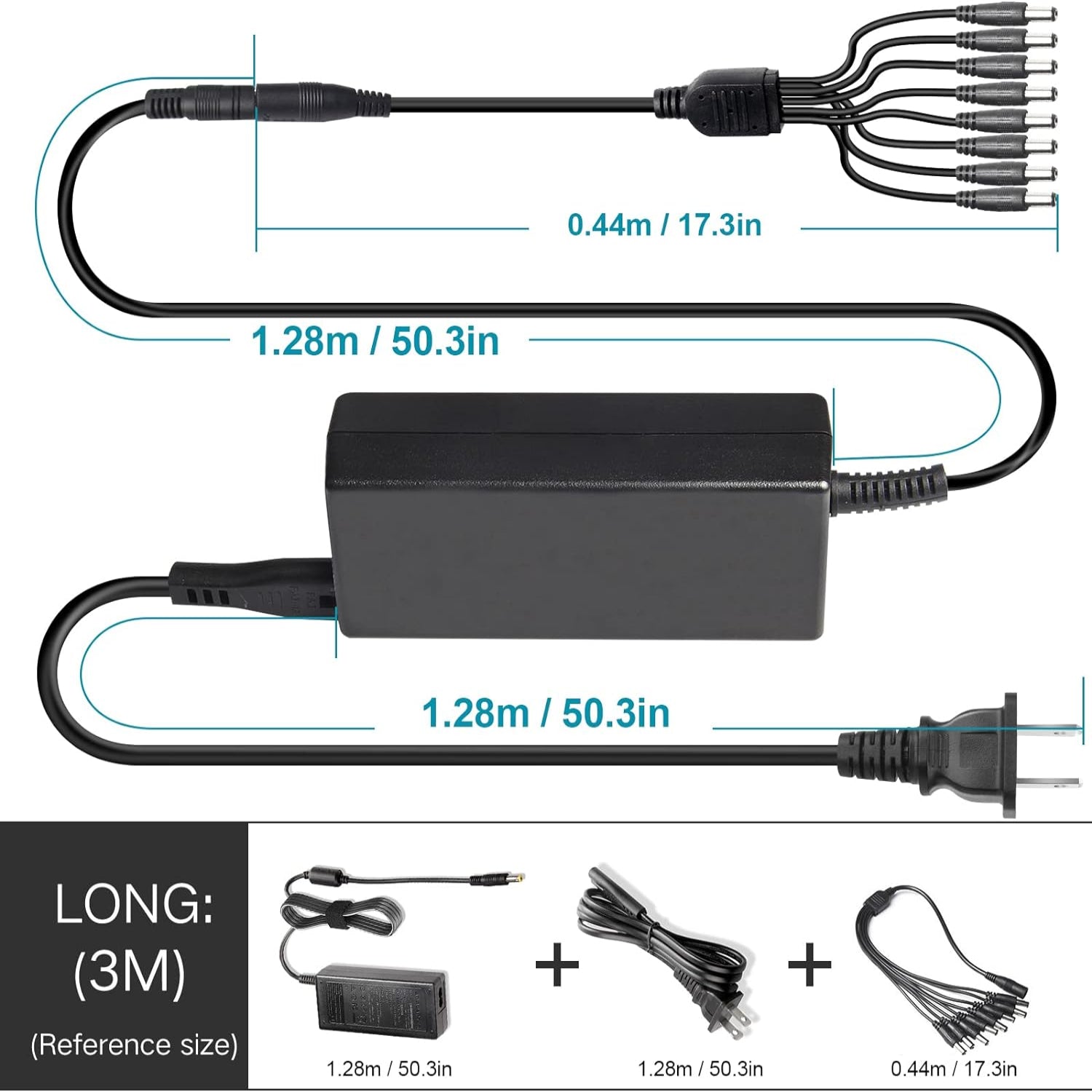 Fancy Buying security camera power adapter 12V 5A, 8-way AC to DC converter, suitable for multiple surveillance cameras.