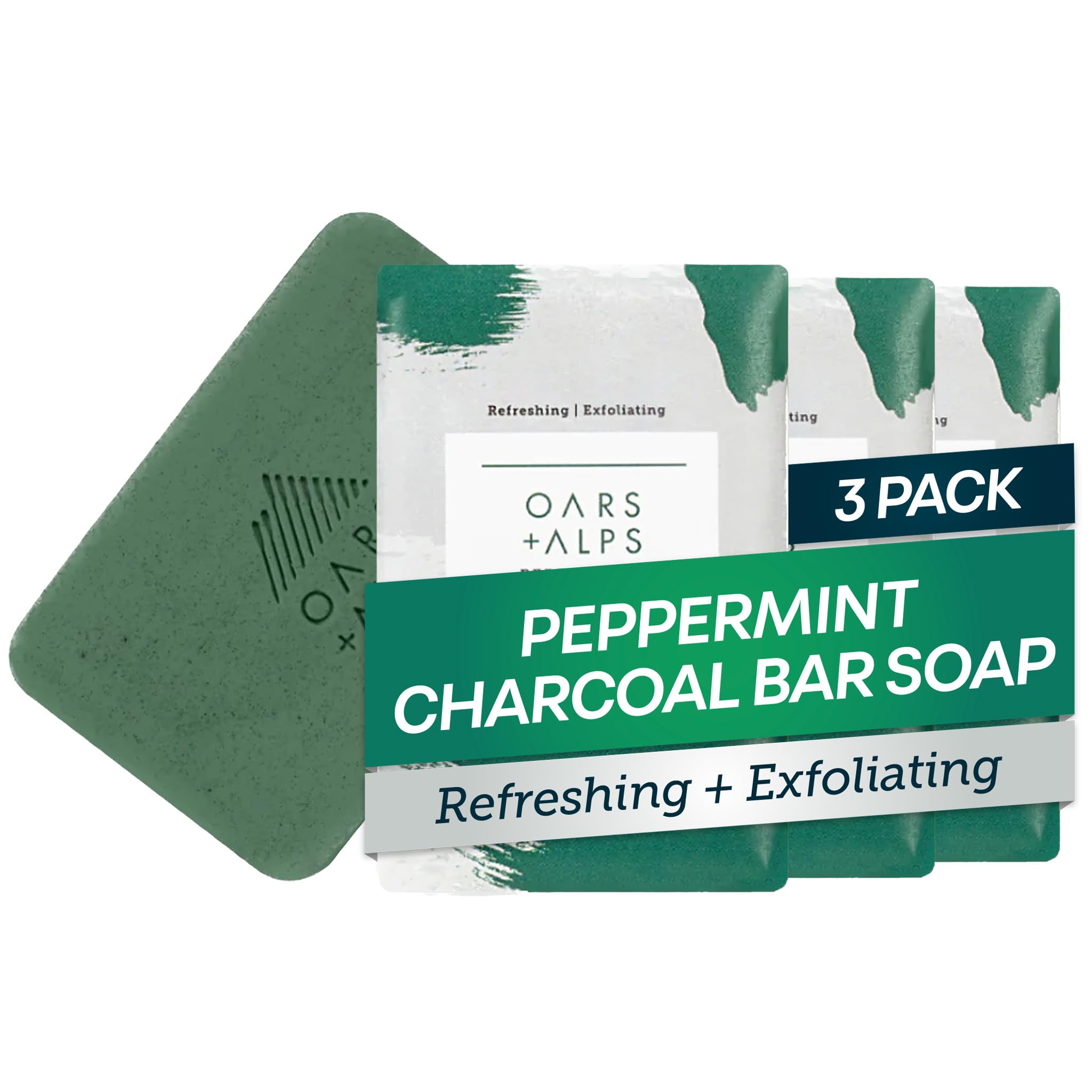 Oars + Alps Exfoliating & Moisturizing Mens Bar Soap, Blue Charcoal - Oars + Alps Official Product View 10