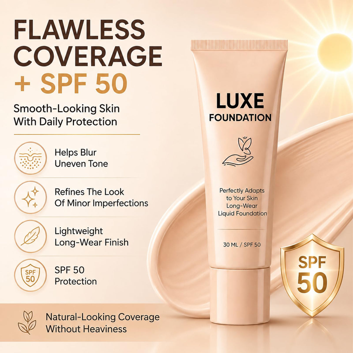 for Women Color Changing Foundation Hyaluronic Acid Vitamin - LUXE FOUNDATION Official Imagery - 7