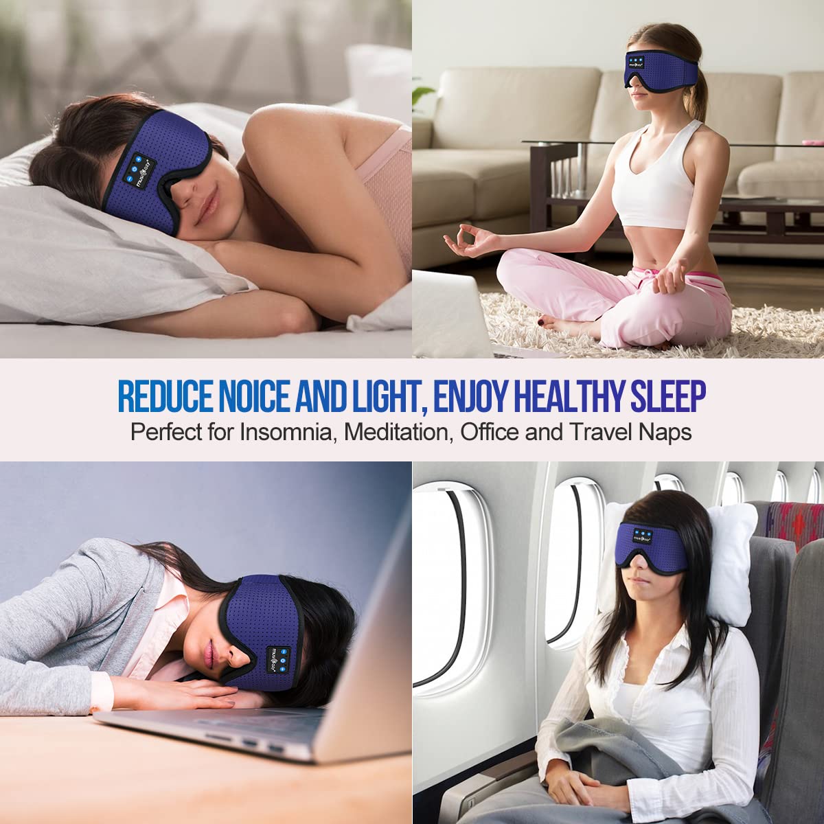 MUSICOZY 3D Sleep Headphones Bluetooth 5.4 Breathable Sleep Eye M - MUSICOZY Official Product View 7