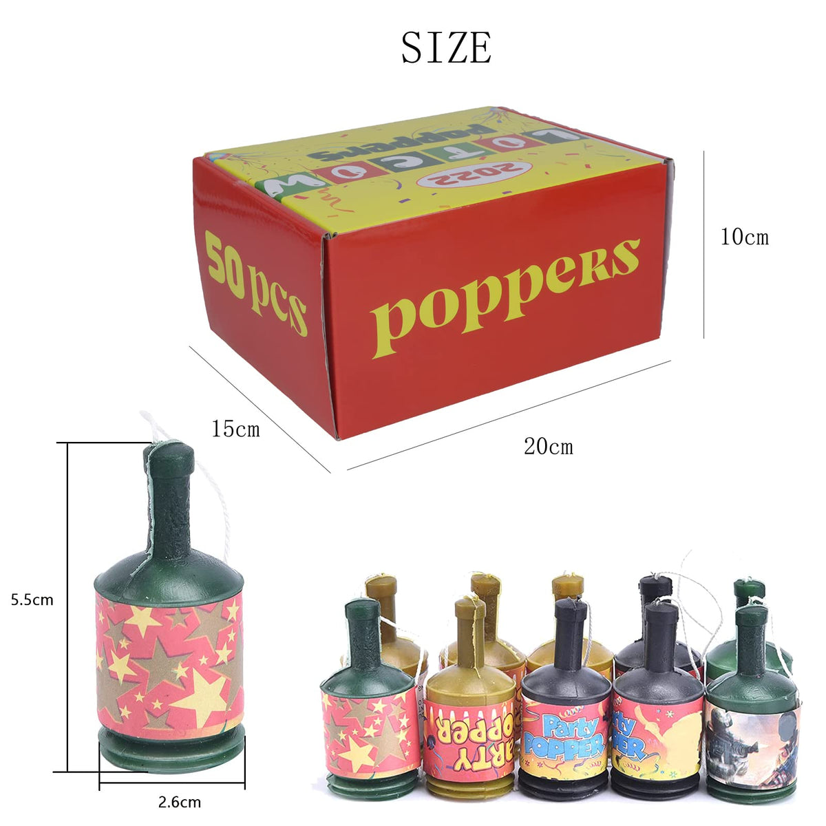 50Pcs Mini Confetti Party Poppers for Wedding Birthday - kekafu Official Imagery - 4