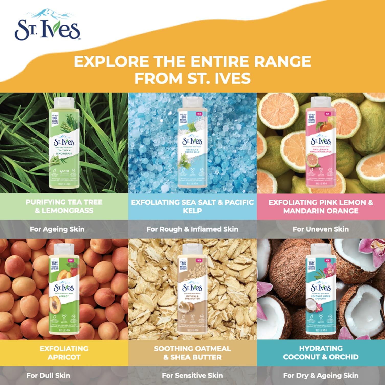 St. Ives Exfoliating Apricot Body Wash - Shower gel 100% Natural Extracts Cruel - St. Ives Official Product View 6