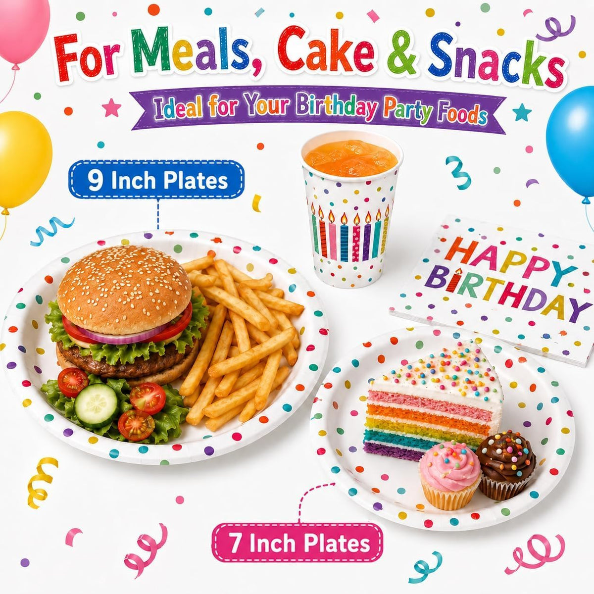 Colorful Polka Dot Party Decorations Disposable Happy - RVXHUA Official Imagery - 7