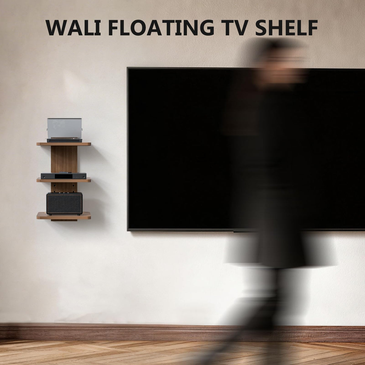 WALI 3 Tier Floating TV Wall Shelf for Projector DVD Player - WALI Official Imagery - 4
