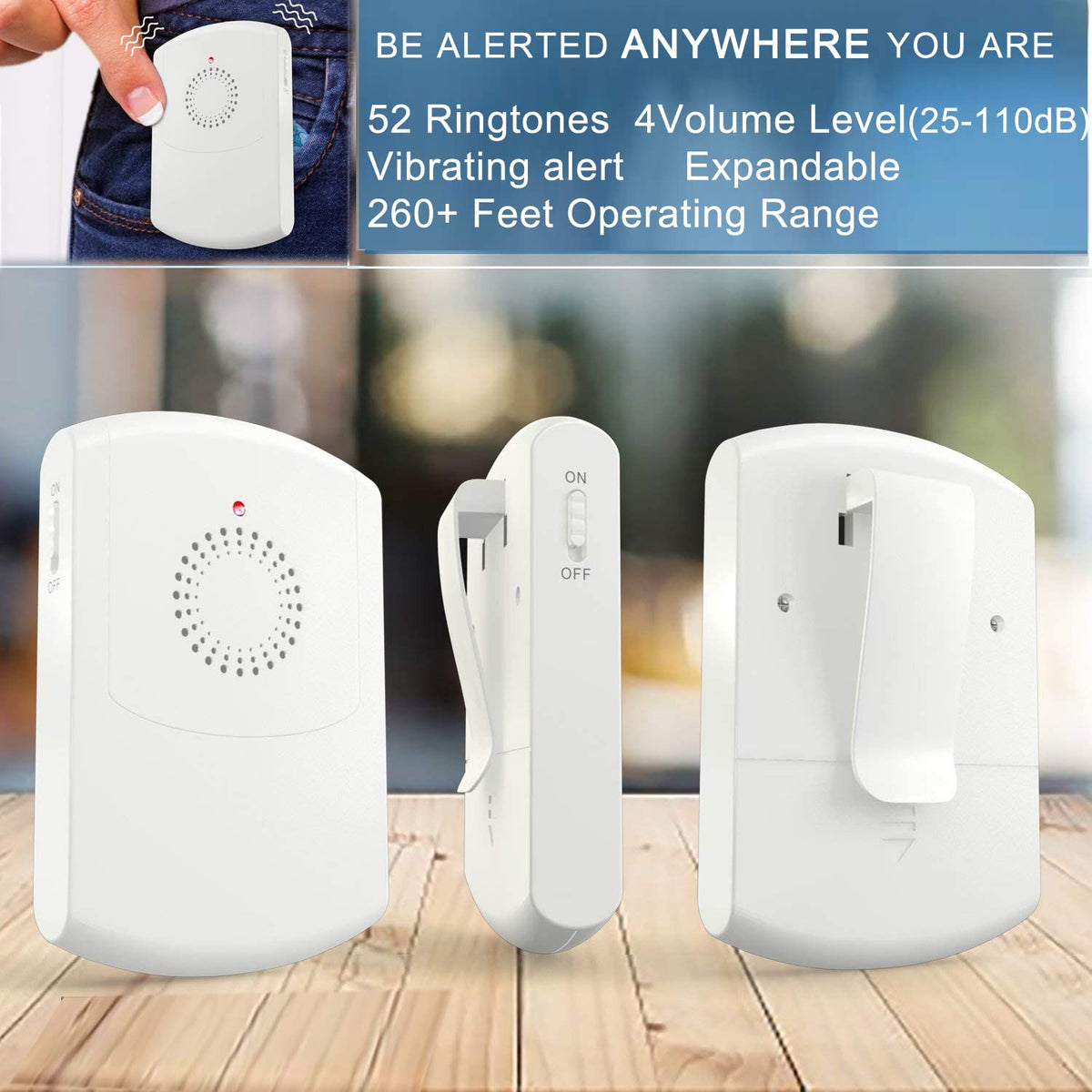 Caregiver Pager Wireless Call Button System Personal Alert - EverNary Official Imagery - 3
