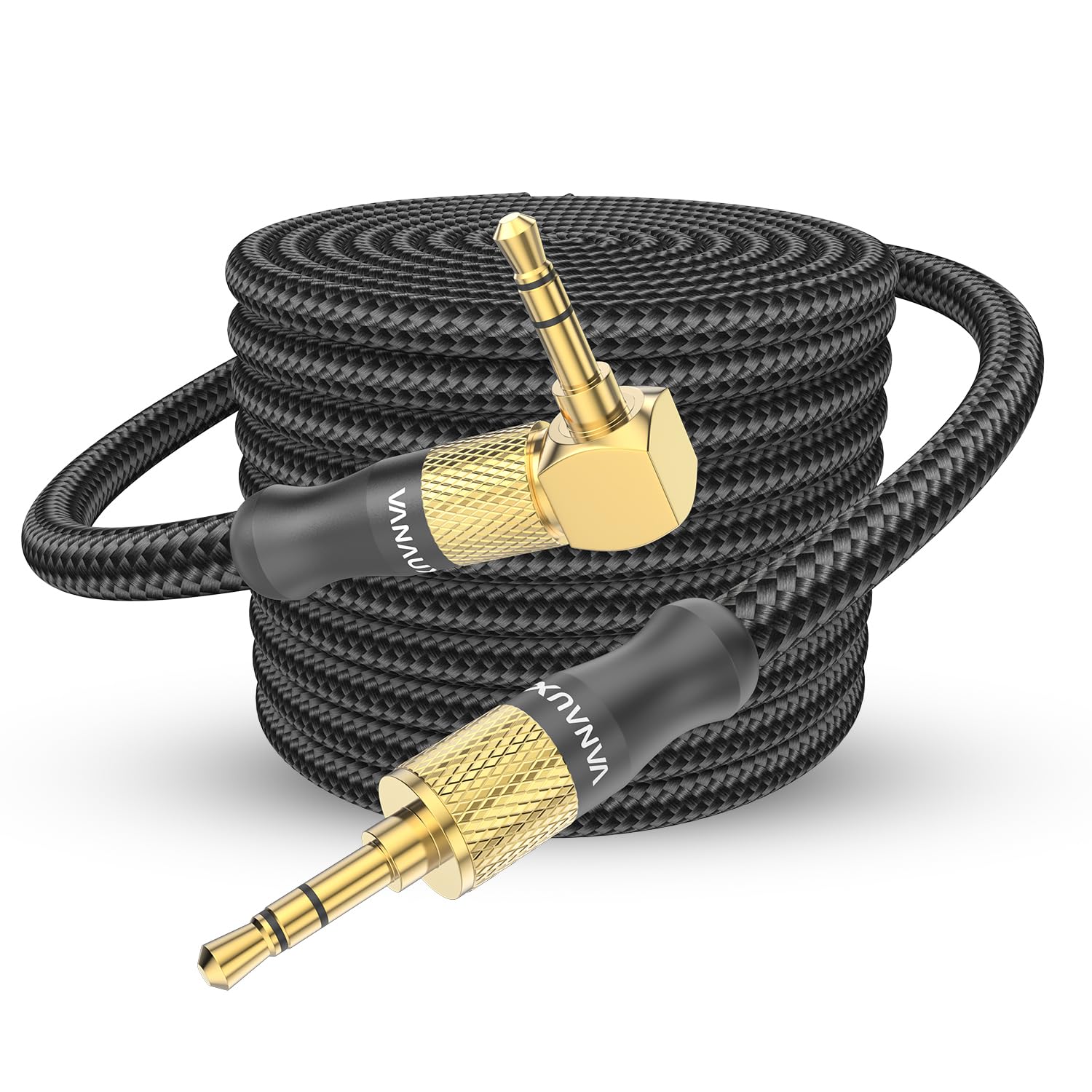 VANAUX Aux Cable for Car 90 Degree Right Angle Auxiliary Cable St by VANAUX - Angle View 9