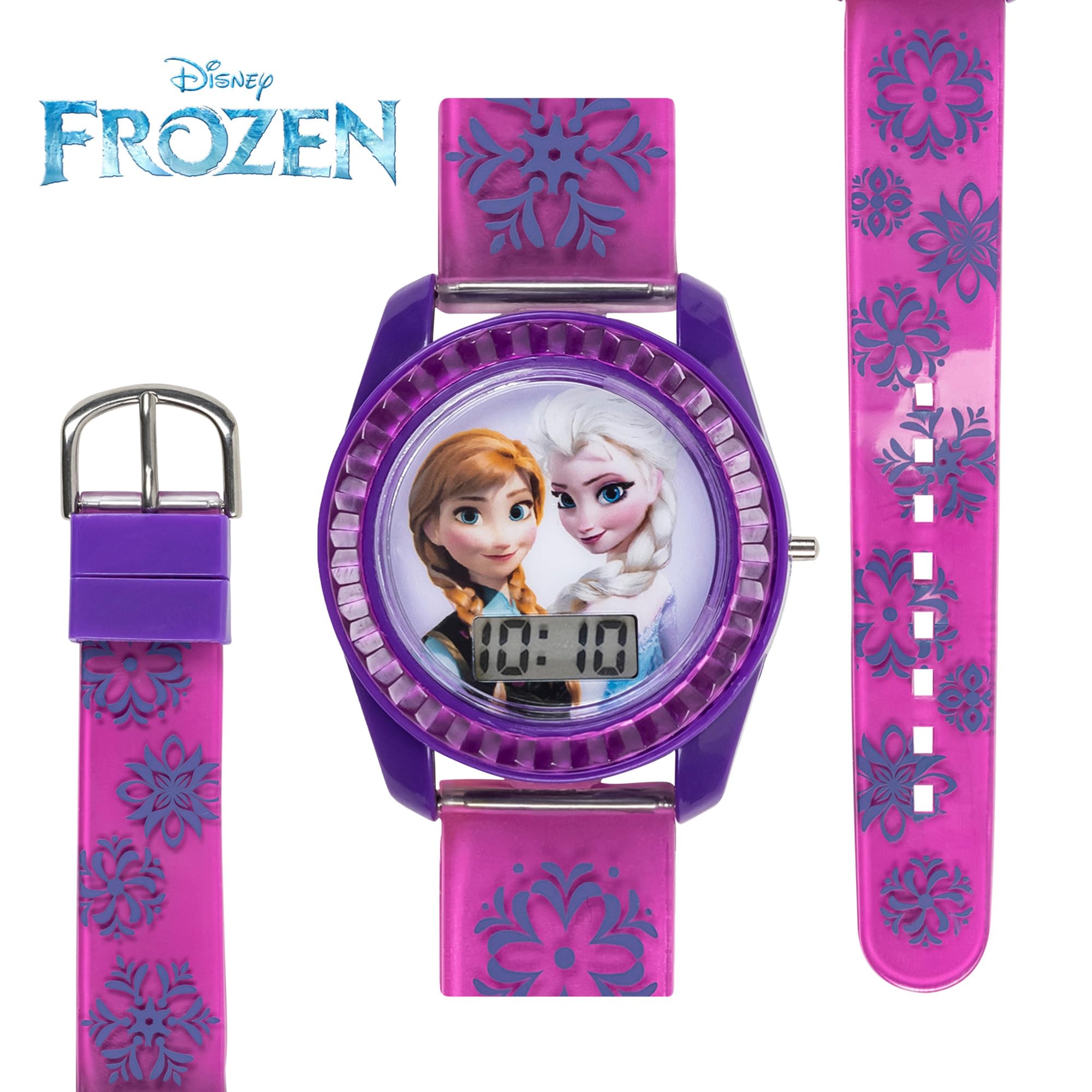 Accutime Disney Frozen Kids Digital Watch – Anna & Elsa LCD Timepiece, - View 4