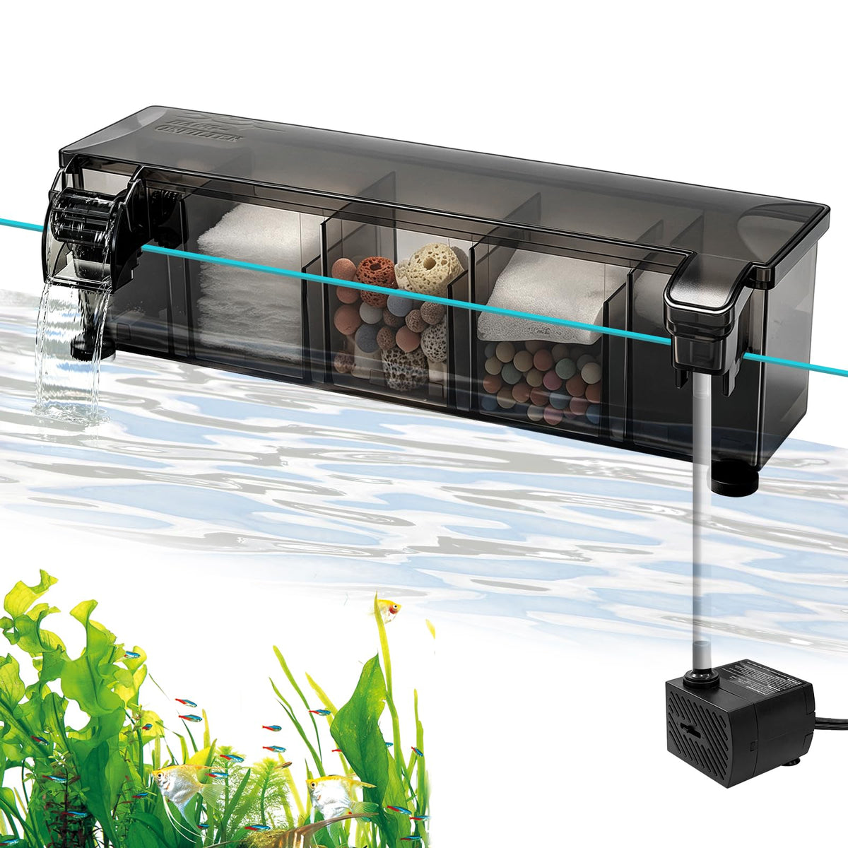 Hang on Back Aquarium Filter for 20 30 Gallon with - charmshine Official Imagery - 2