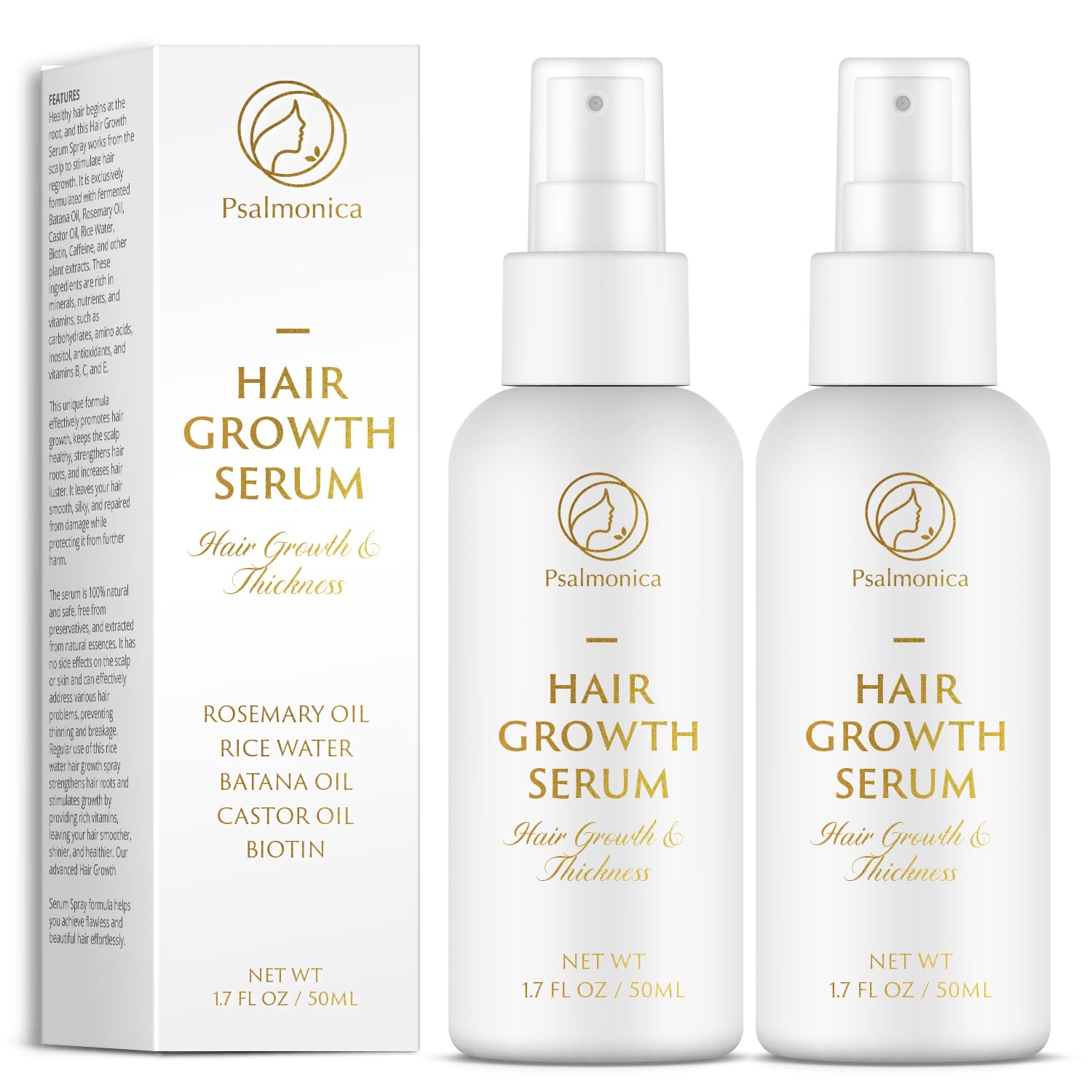 Psalmonica Hair Growth Serum - Rosemary Batana Castor Oil Rice Water - Psalmonica Official Product View 9