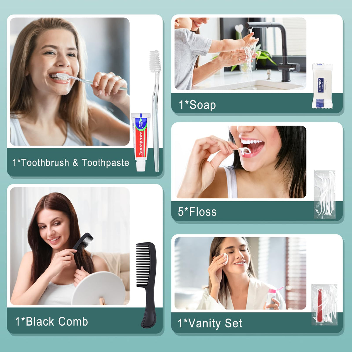 100 Sets Personal Hygiene Kit Bulk Disposable Toothbrushes - HQSLsund Official Imagery - 5