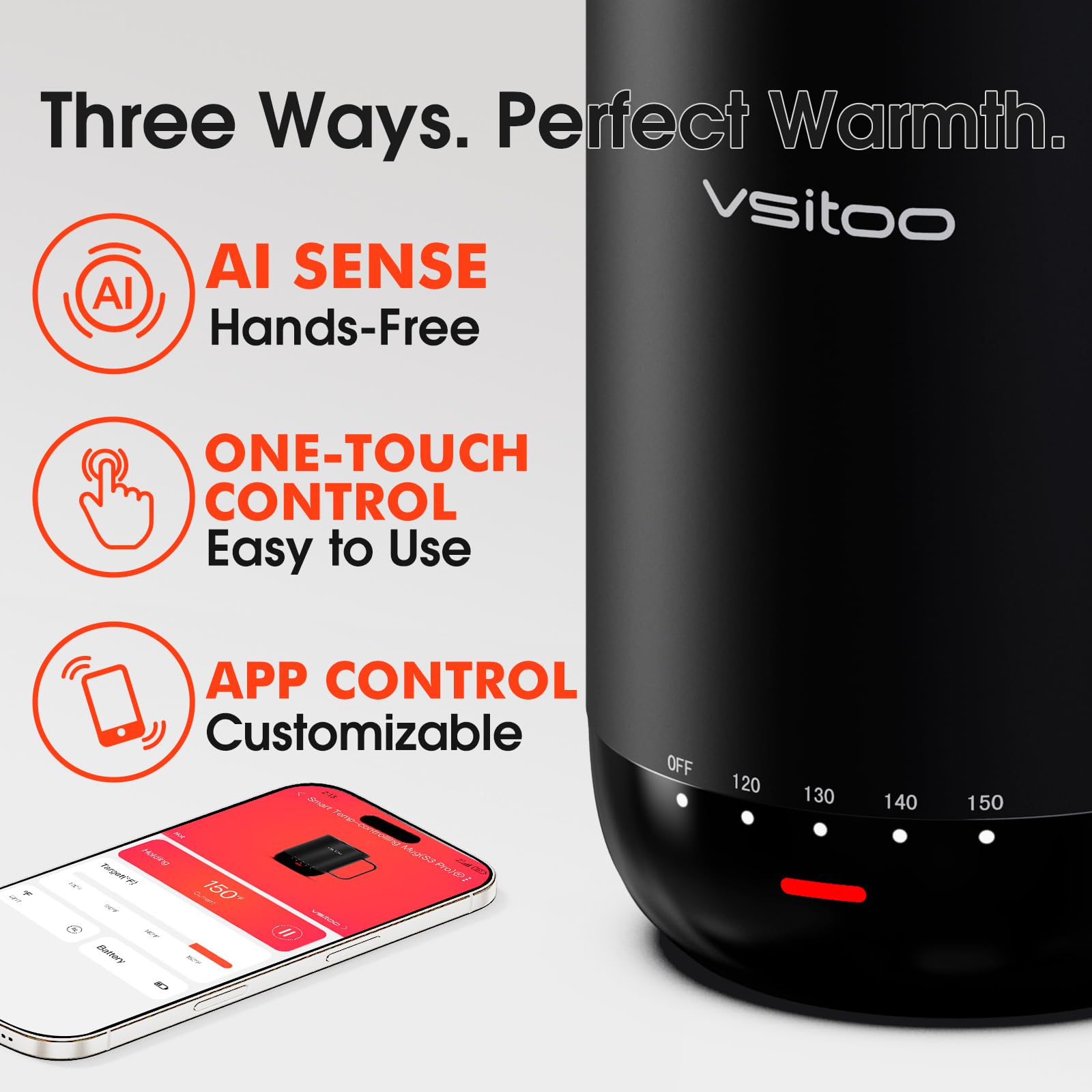 VSITOO S3 Pro 16oz Smart Self Heating Coffee Mug with Temperature Control