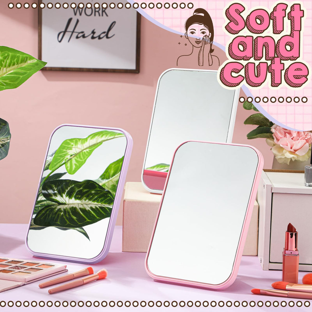 DoubleFill 6 Pcs Spa Party Mirror Spa Party Supplies for - DoubleFill Official Imagery - 5