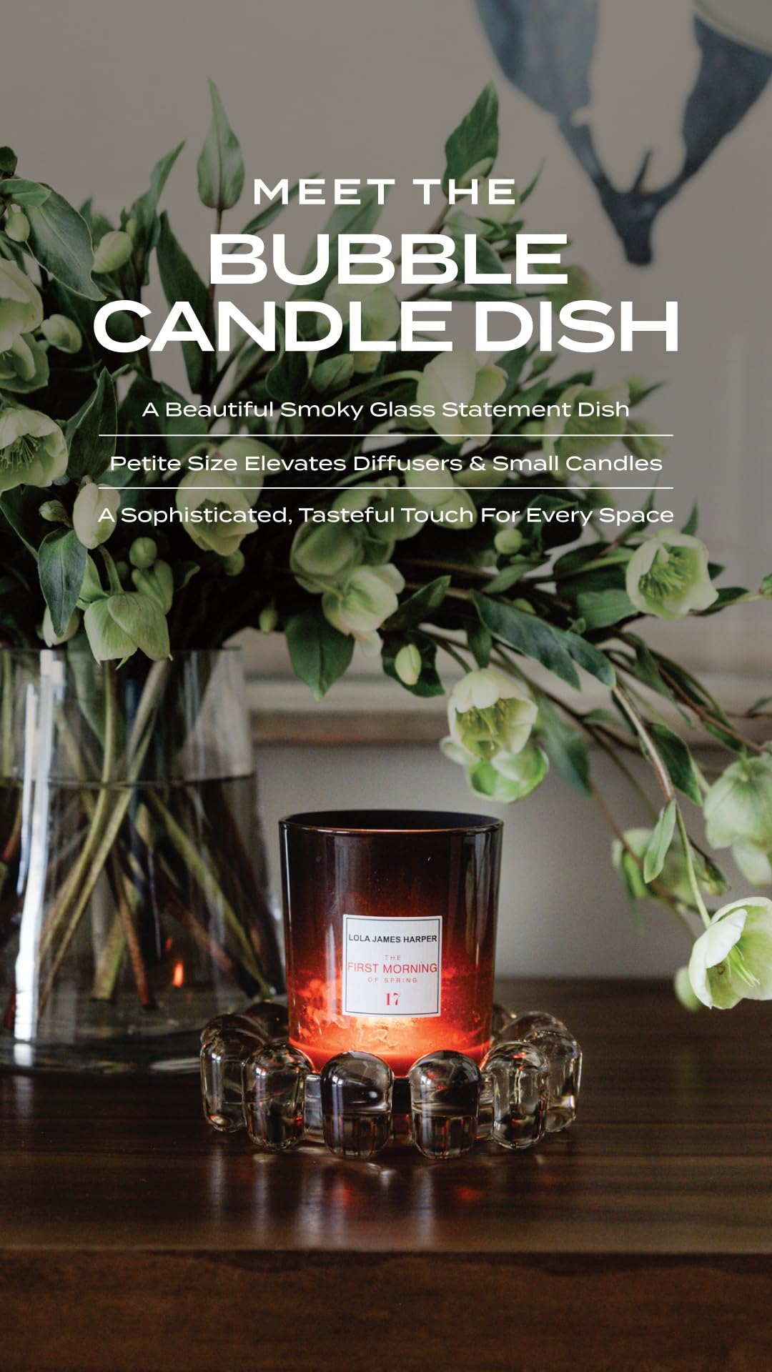 Home Collection Original Smoky Glass Small Bubble Candle - Alice Lane Official Imagery - 4