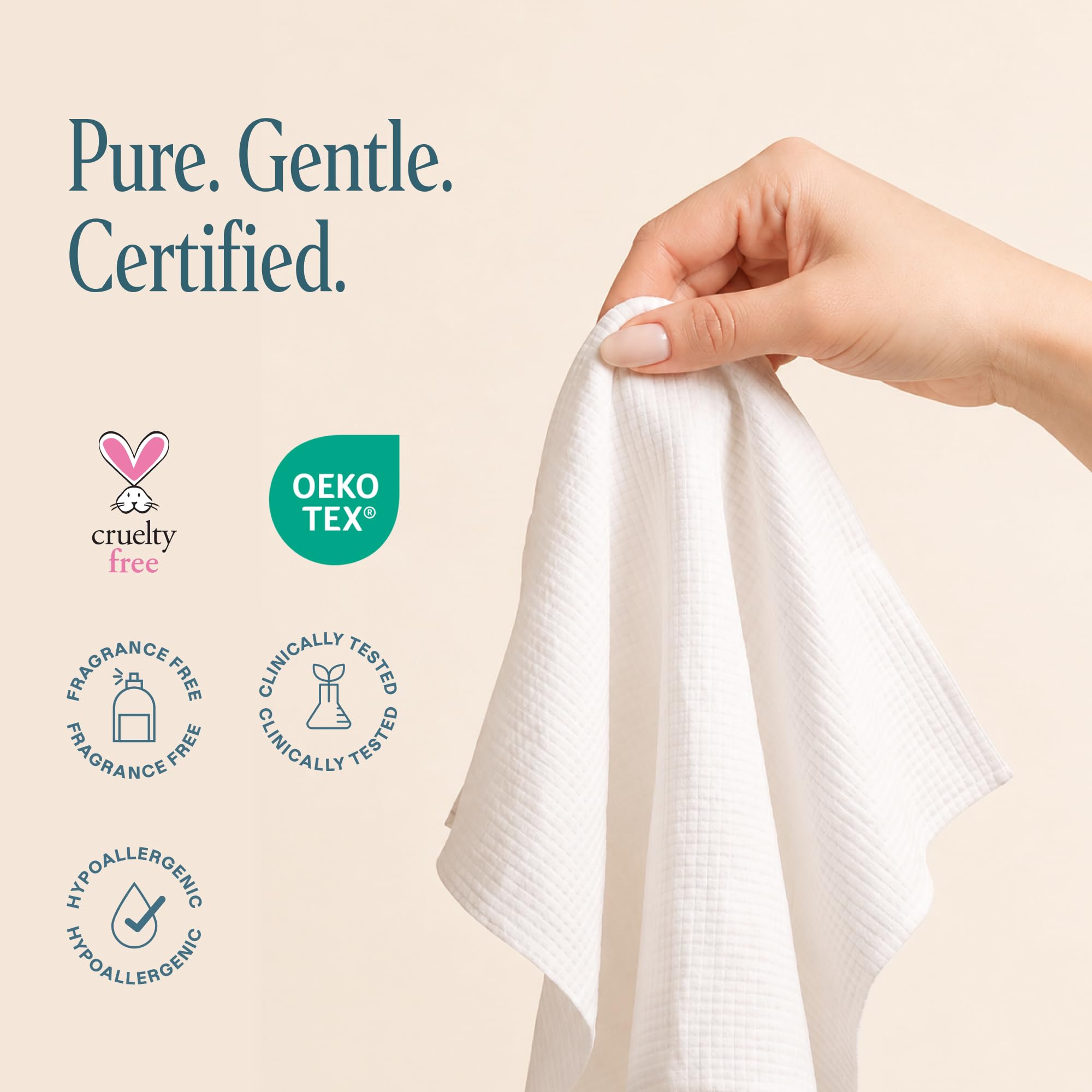 Cliganic Face Towels XL, Disposable Makeup Remover, Soft Dry Wipes, 50 ct - Cliganic Official Product View 8