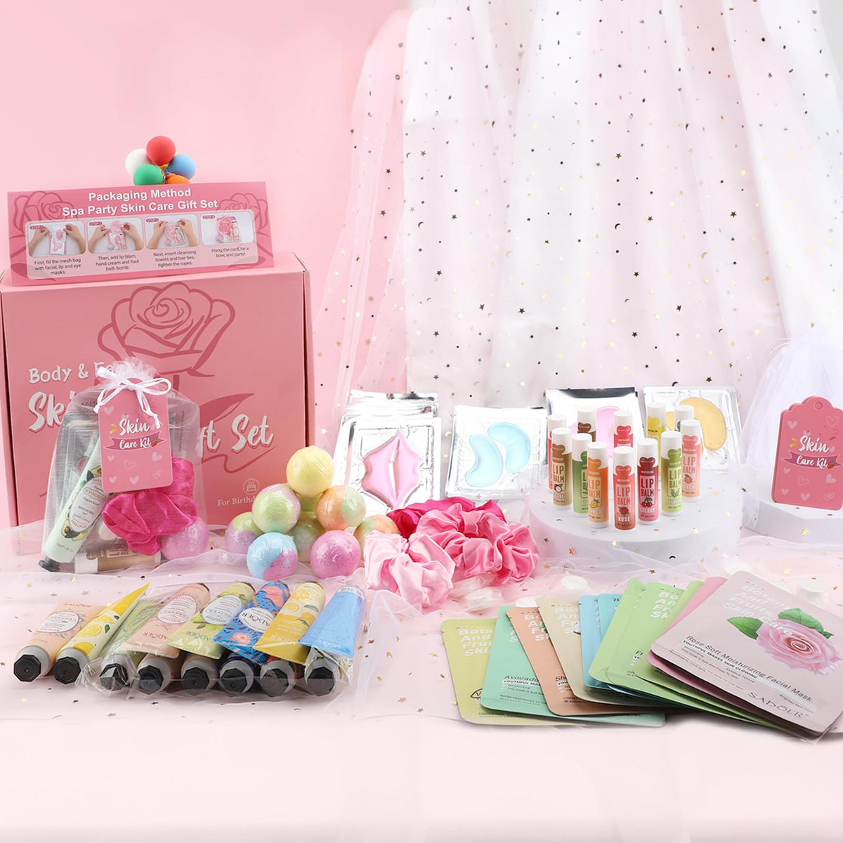 120 PCS Spa Party Supplies for Girls Spa Party Favors - Erinde Official Imagery - 8