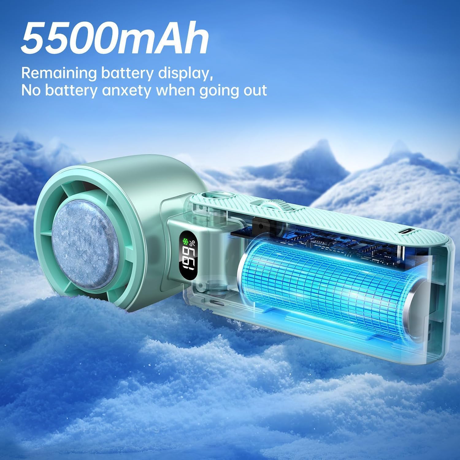 Coolhill Pro Handheld Portable Fan with Turbo Cooling 199-Speed 5 by Coolhill - Angle View 5