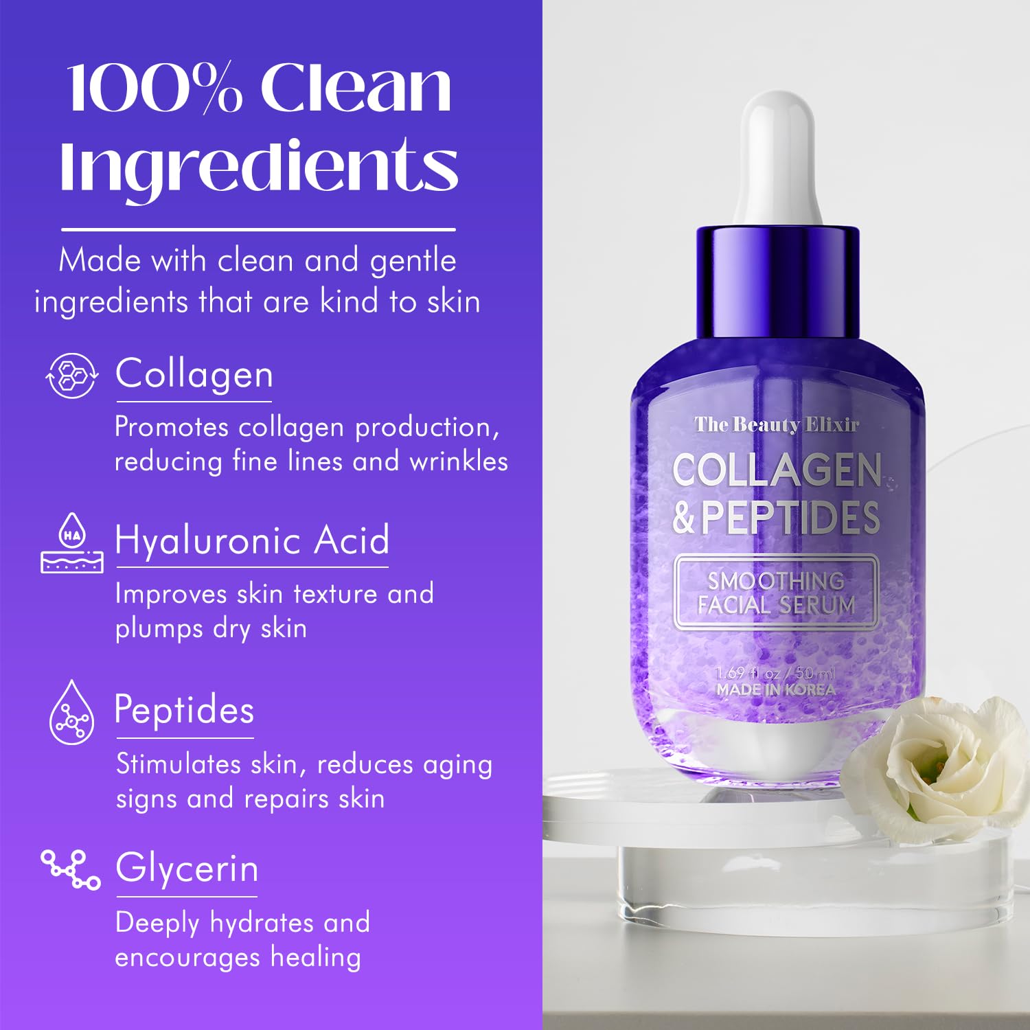 The Beauty Elixir Collagen &amp; Peptides Serum For Face - The Beauty Elixir