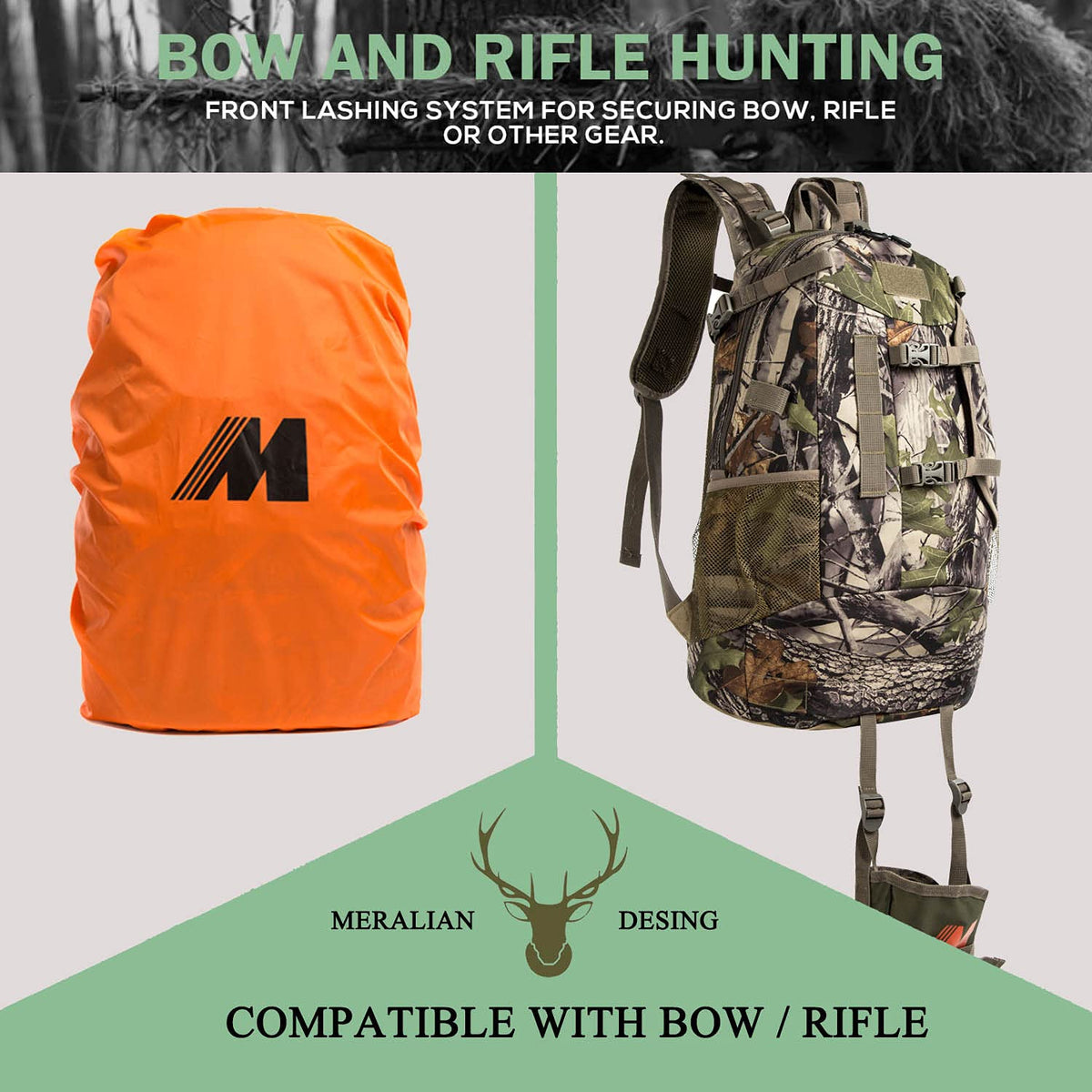 Hunting Backpack Outdoor Hunting Daypack for Rifle Gun - MERALIAN Official Imagery - 7