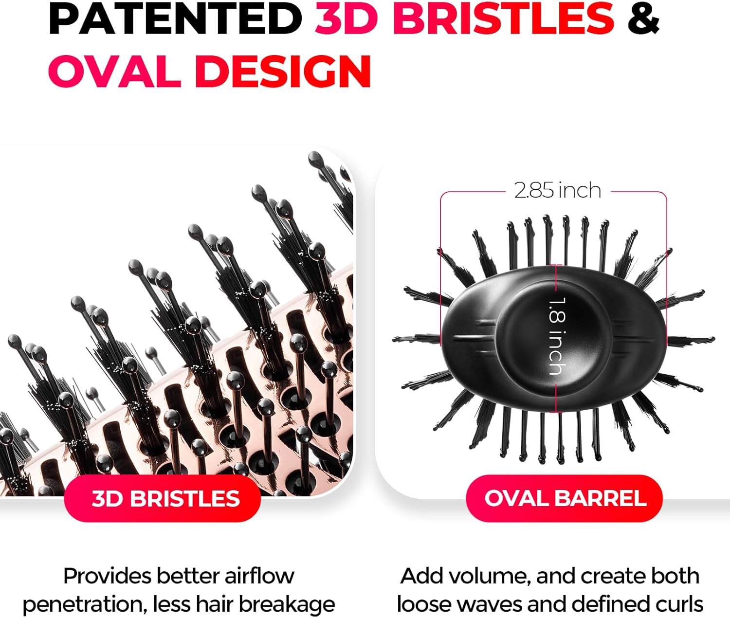 TYMO 4-in-1 ionic hair dryer brush and styler for volumizing and styling hair, shown with bristles and sleek design.
