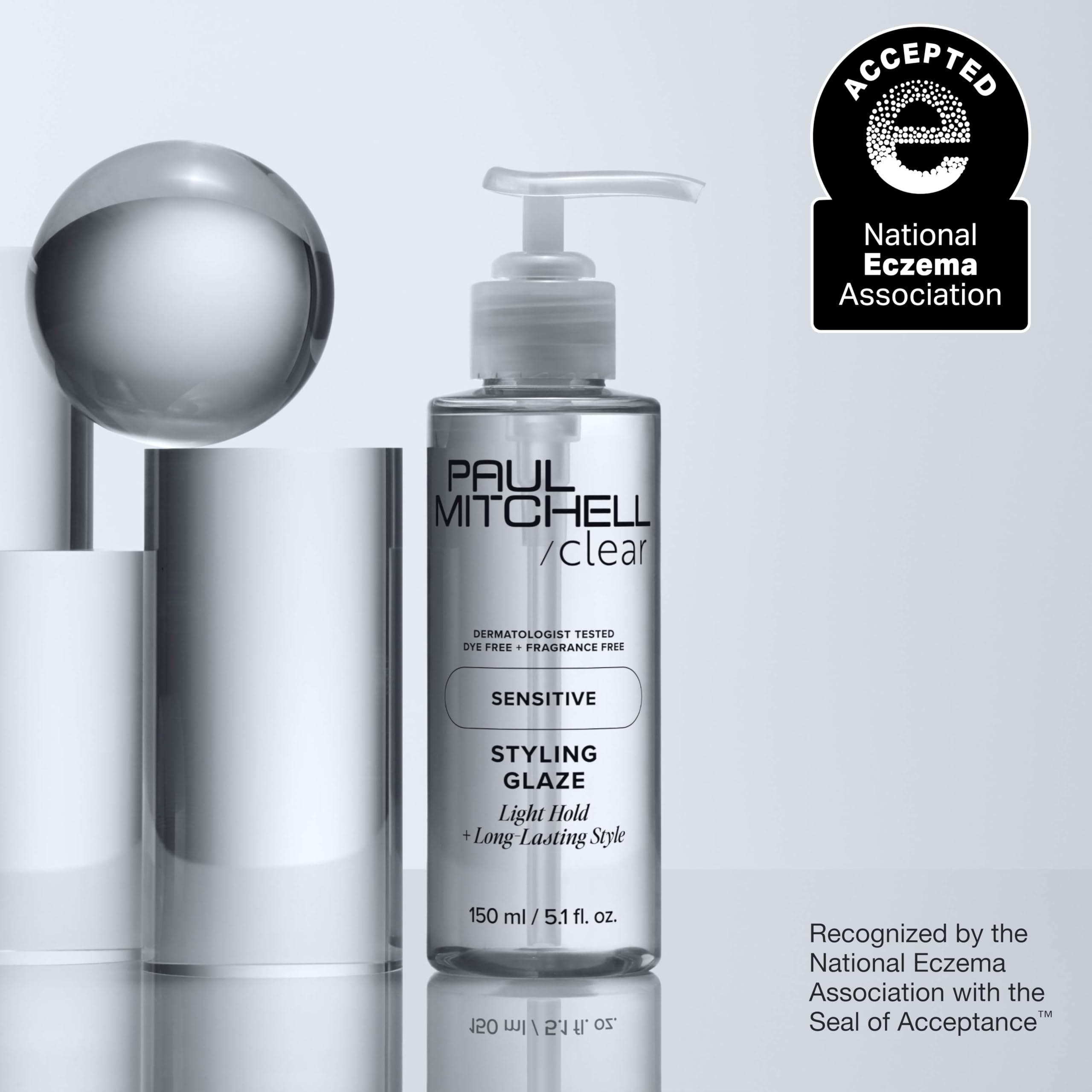 Paul Mitchell Clear Styling Glaze, Fragrance Free, For Sensitive Scalp + Skin, 5.1 fl. oz