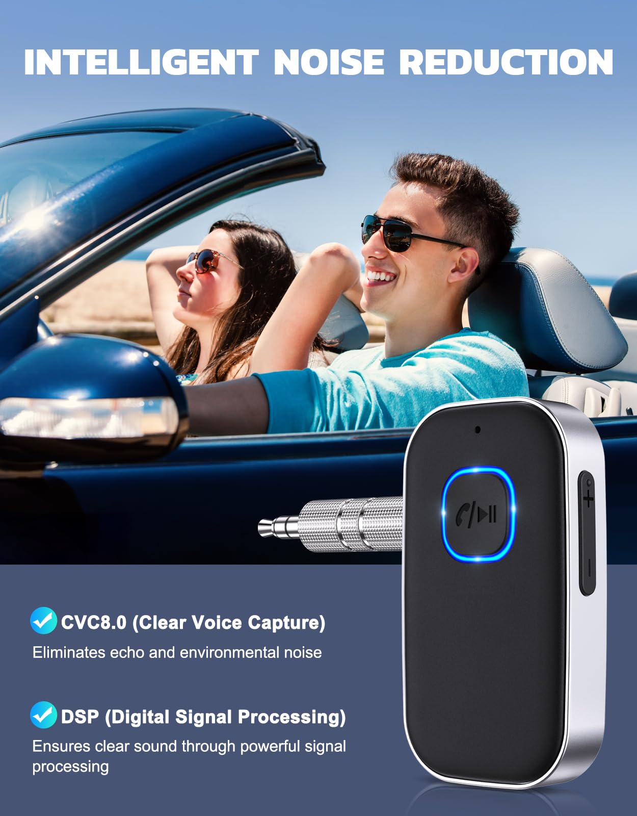 COMSOON Bluetooth Receiver for Car, 3.5mm AUX Bluetooth Car Adapt - COMSOON Official Product View 4