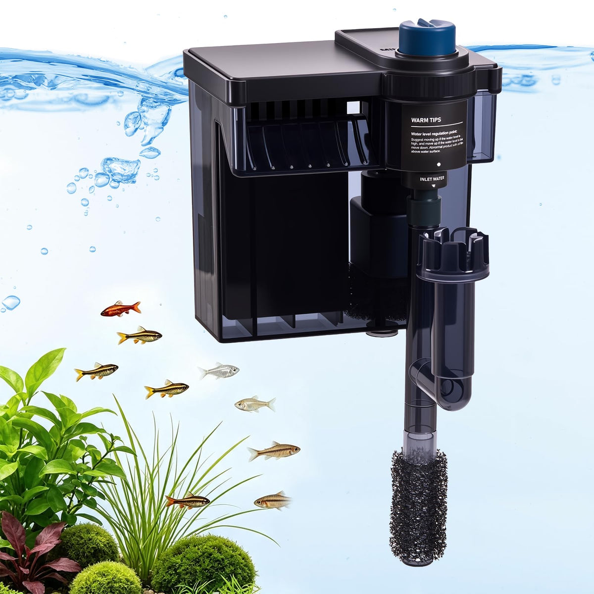 Hang on Back Aquarium Filter Aquarium Filter Quiet for 5 20 - QiQiWader Official Imagery - 1