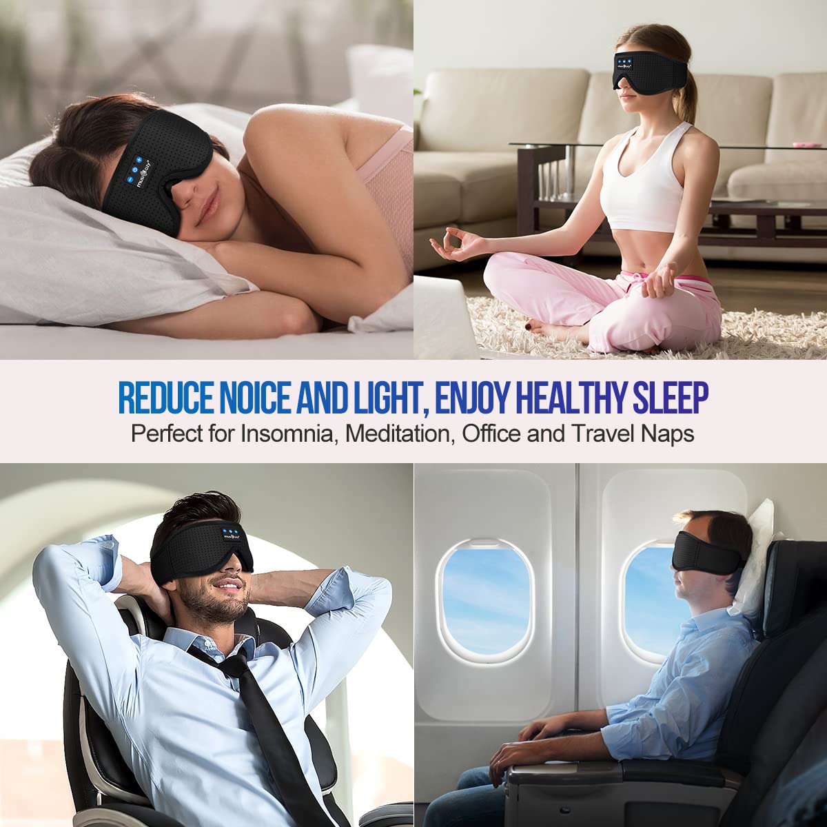 MUSICOZY 3D Sleep Headphones Bluetooth 5.4 Breathable Sleep Eye M - MUSICOZY Official Product View 7