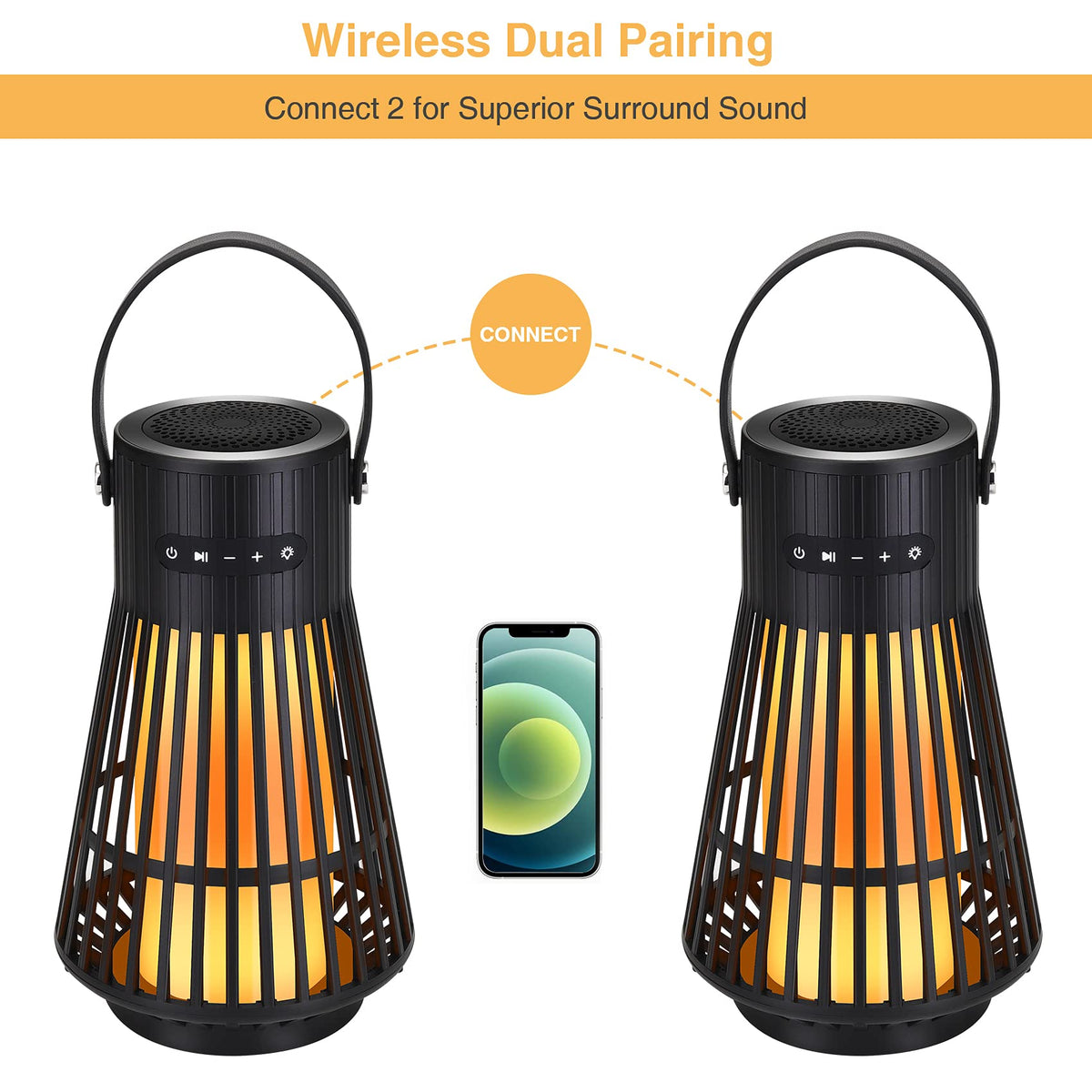 Outdoor Bluetooth Speaker with Flame Atmosphere Led - ANERIMST Official Imagery - 8