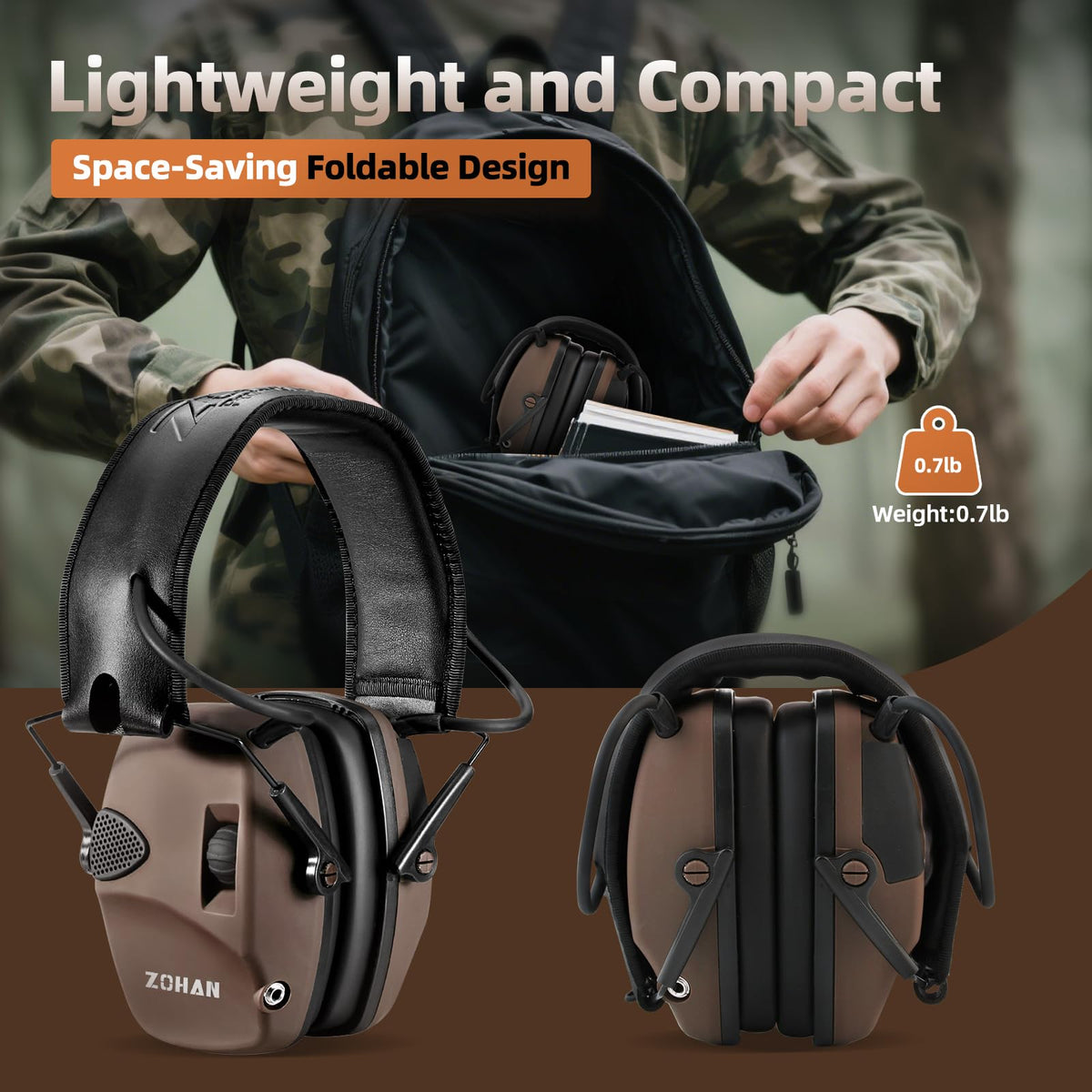 ZOHAN EM054 Electronic Shooting Ear Protection - ZOHAN Official Imagery - 5