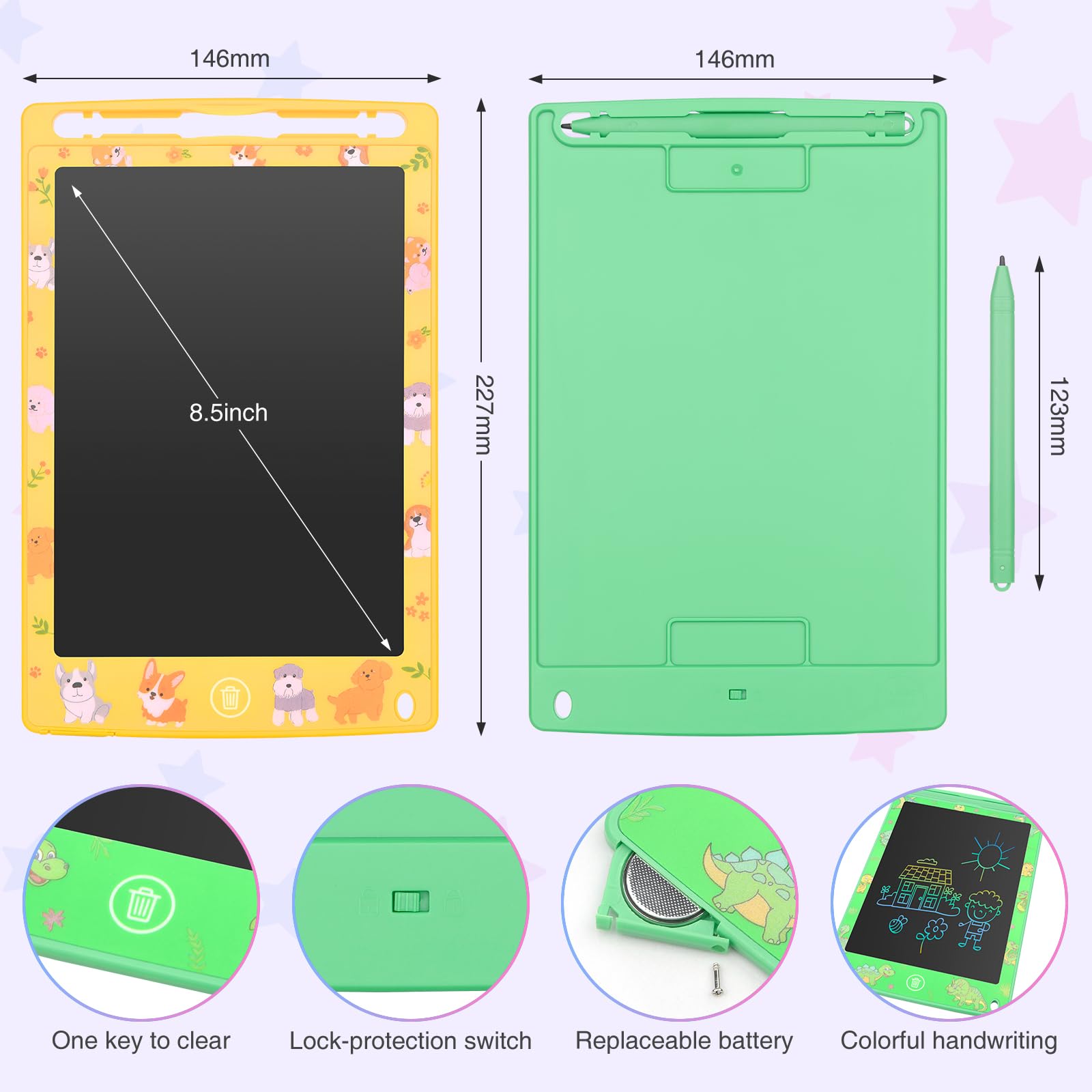 mafiti LCD Writing Tablet 8.5 Inch 2 Pack Colorful Screen Electronic Writing Dra - mafiti Official Product View 2