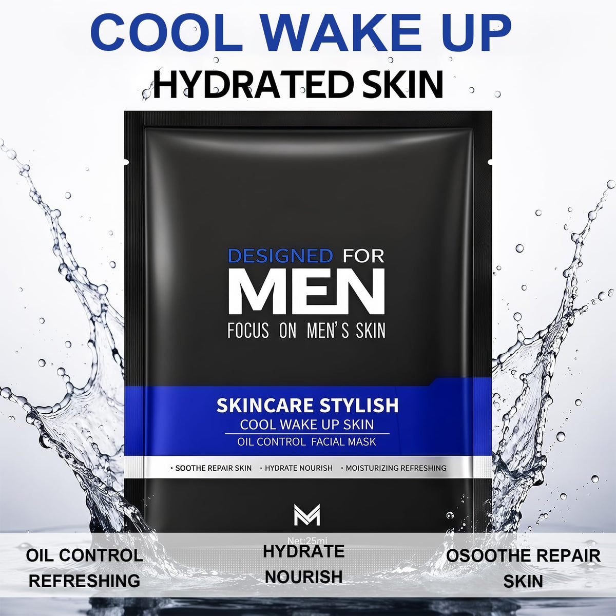 30PCS Mens Facial Sheet Mask Hydrating Face Masks Skincare - Fusang Official Imagery - 3