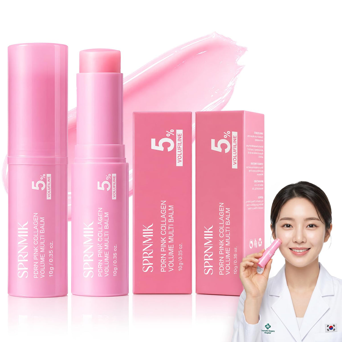 PDRN Pink Collagen Volume Multi Balm Stick Helps Hydrate - Sprnmik Official Imagery - 2