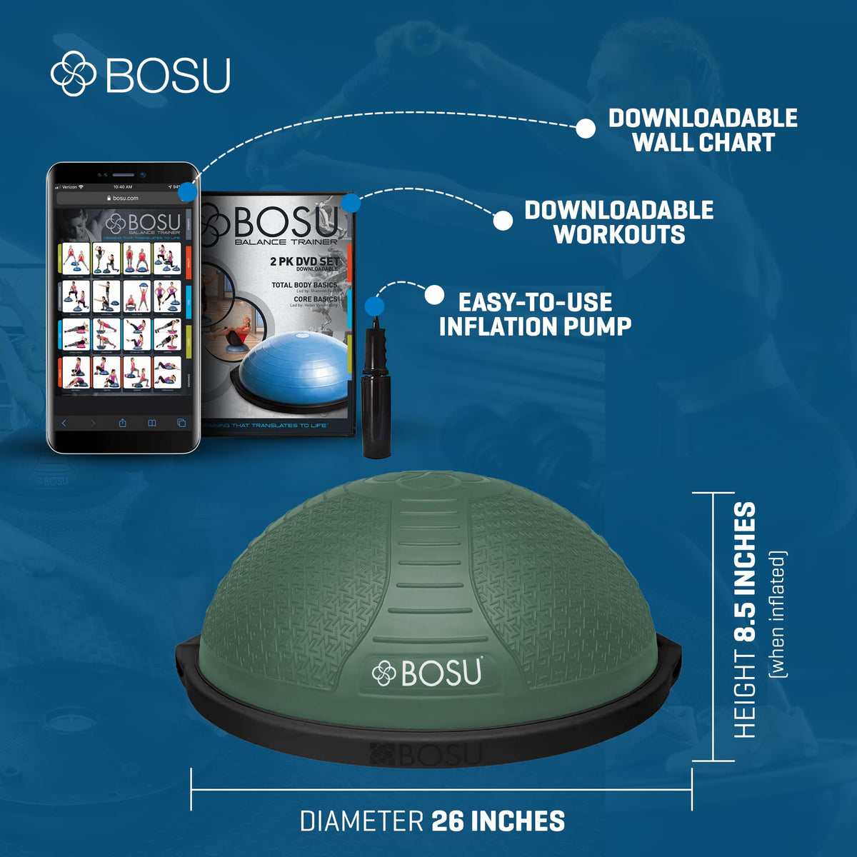 BOSU Nexgen Balance Trainer Half Ball Training Equipment 65 - BOSU Official Imagery - 3