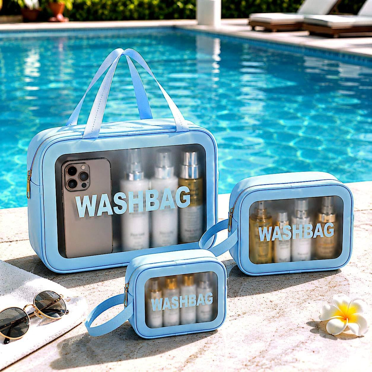 TSA Approved Toiletry Bag Clear Travel Makeup Bags 3Pack - ZMARJ ARTLOGO Official Imagery - 4