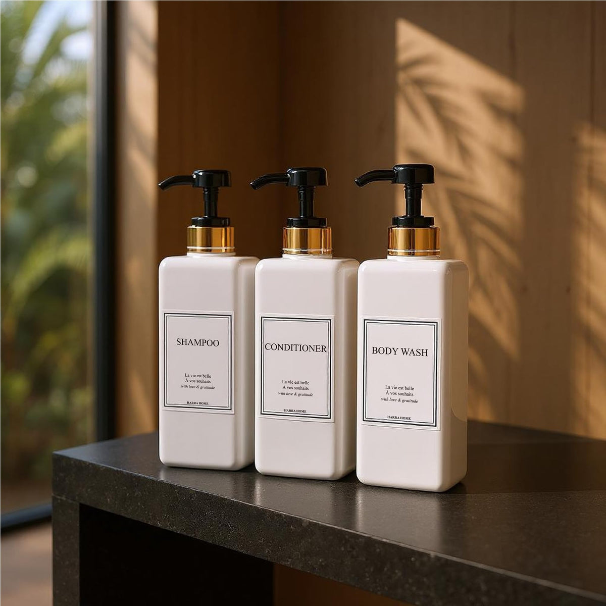 Modern Gold Design Shampoo and Conditioner Dispenser - HARRA HOME Official Imagery - 8