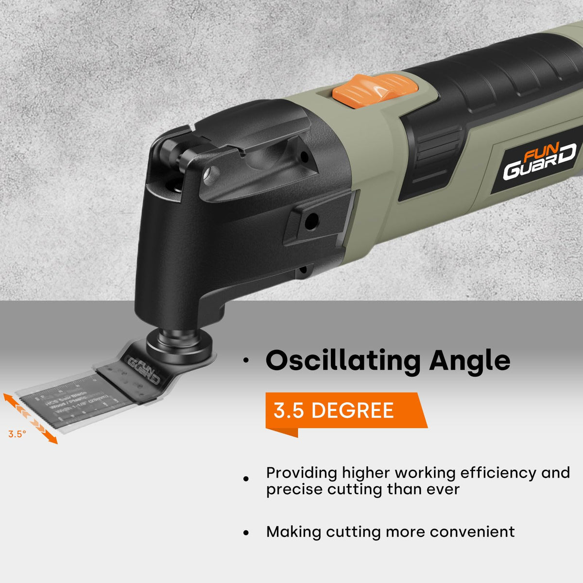 Oscillating Tool 300W 6 Speed 30 Piece Accessory Kit - Funguard Official Imagery - 5