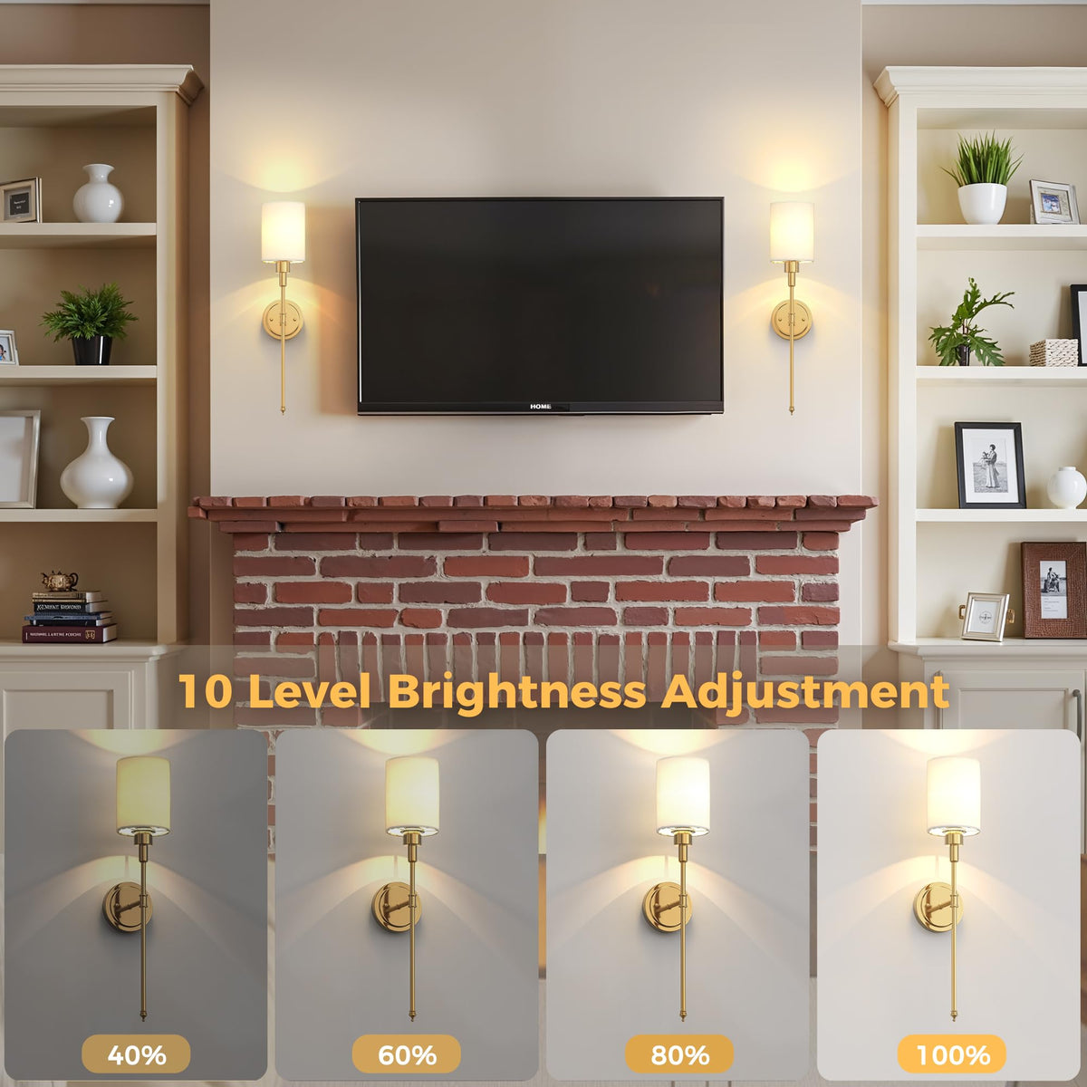 Battery Operated Wall Sconce Set of 2 Wireless Wall Lights - DORESshop Official Imagery - 7